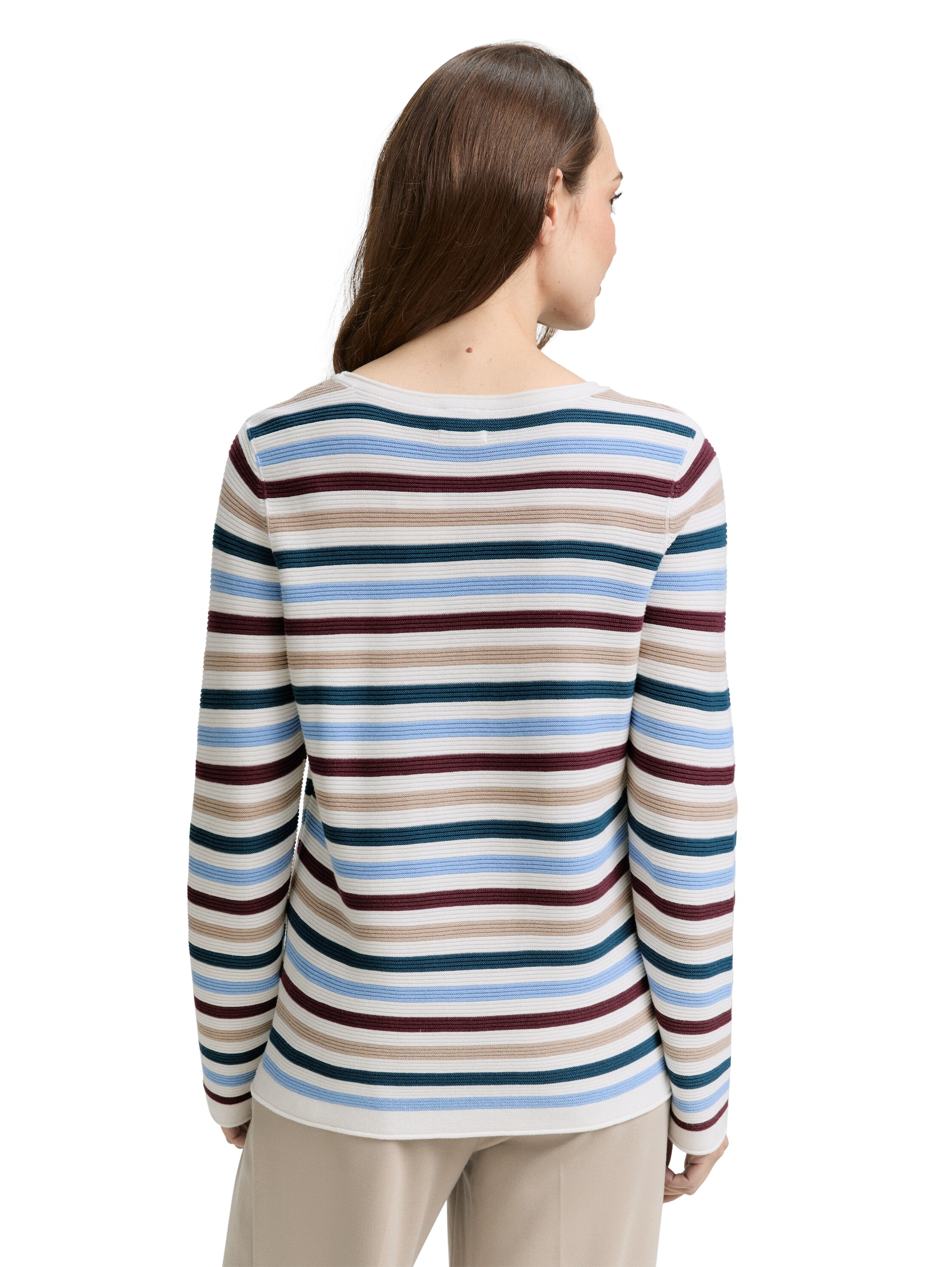 TOM TAILOR Rundhalspullover "Regular" aus Rippstrick günstig online kaufen