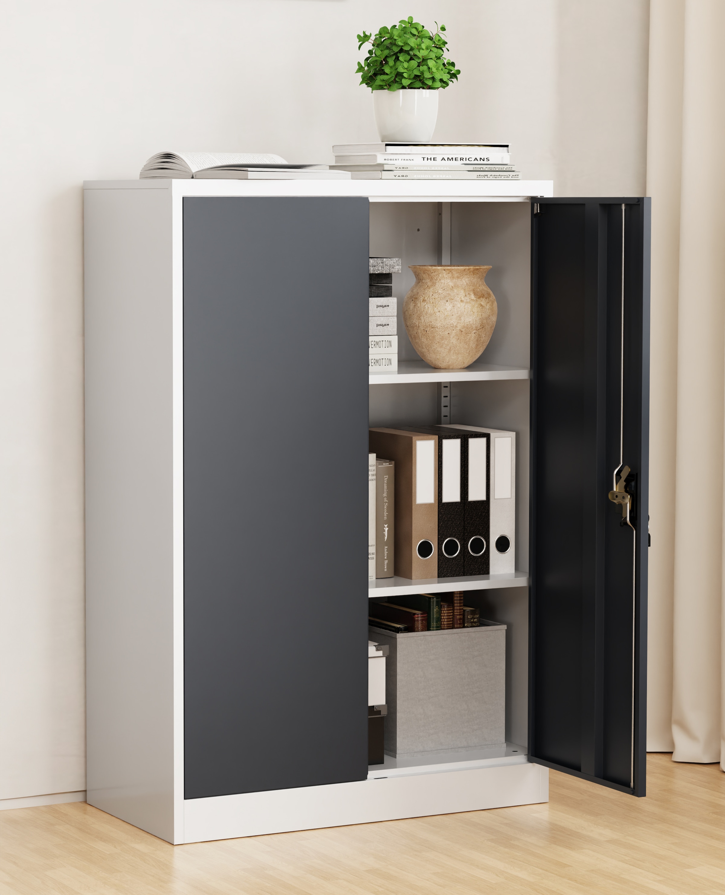 VCM Aktenschrank »Büroschrank Stahlschrank abschließbar Malivo 3fach« 1 Stk. tlg.