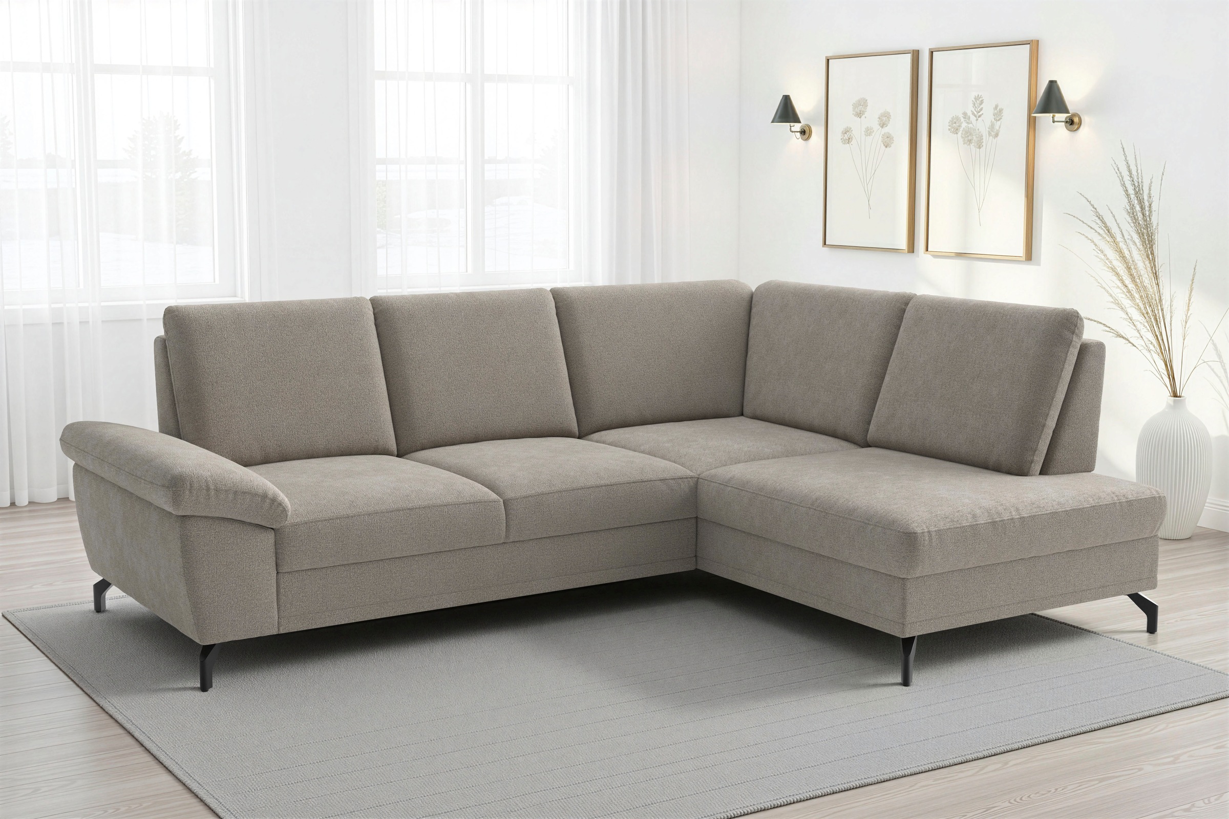 sit&more Ecksofa "Chelsea L-Form, B: 249 cm, Armteil- & Sitztiefenverstellung" optional Schlaffunktion und Bettkasten
