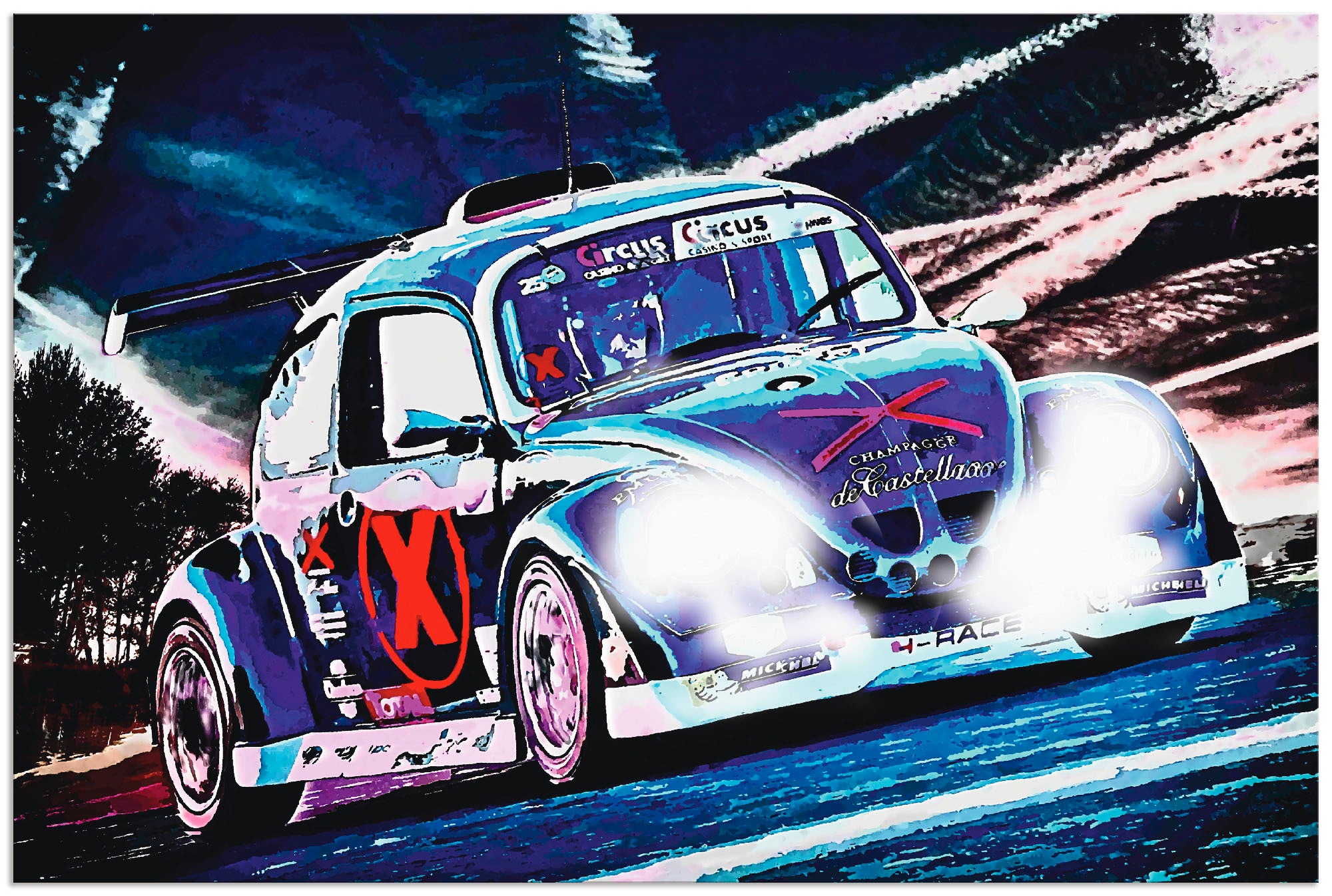 Artland Wandbild »Käfer Funcup Spa 2017«, Auto, (1 St.), als Alubild, Outdoorbild, Leinwandbild, Poster, Wandaufkleber
