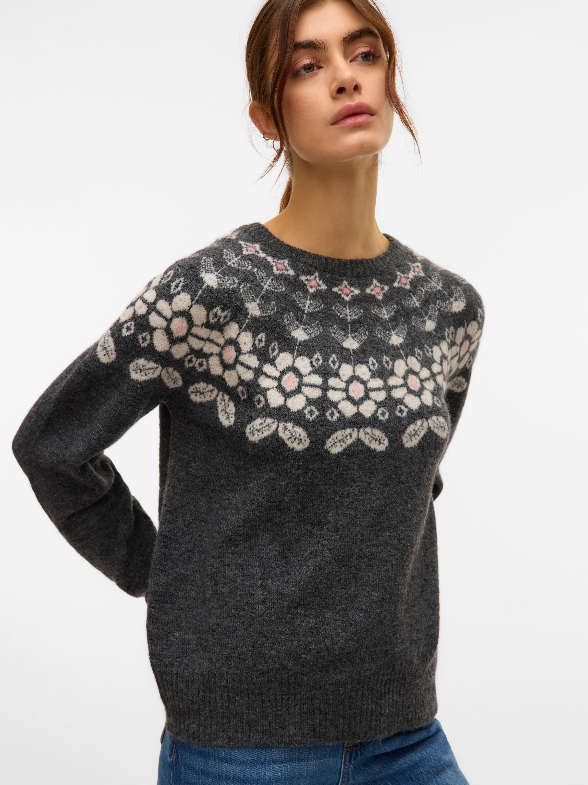Vero Moda Strickpullover »VMSIMONE LS NORDIC PULLOVER GA REP BOO«