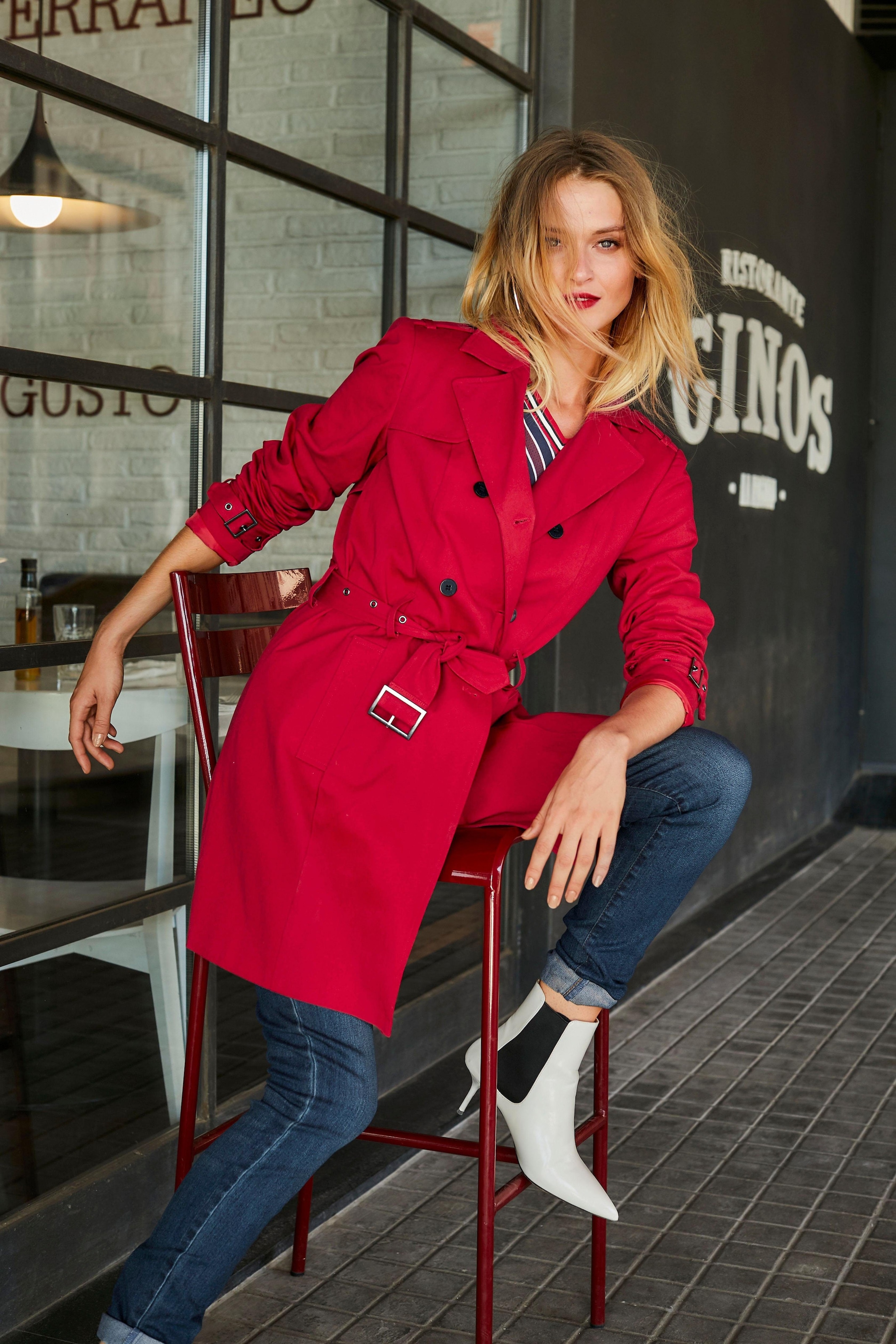 Aniston CASUAL Trenchcoat, zum Regulieren BAUR mit Gürtel | kaufen