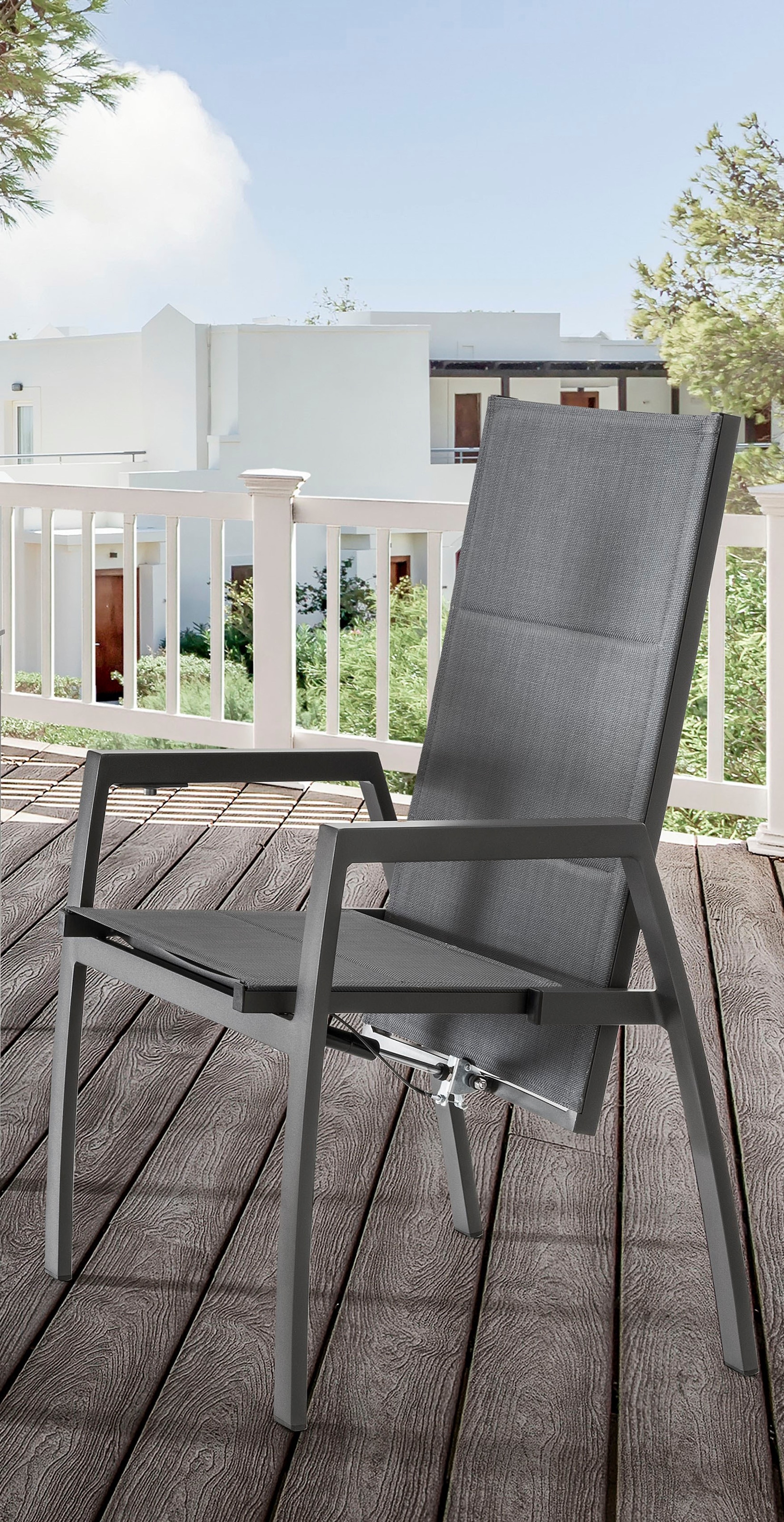 Destiny Garten-Essgruppe »COSTA CREMONA«, (5 tlg.), 4 Hochlehner Textilene, 1 Tisch 160x90x74 cm