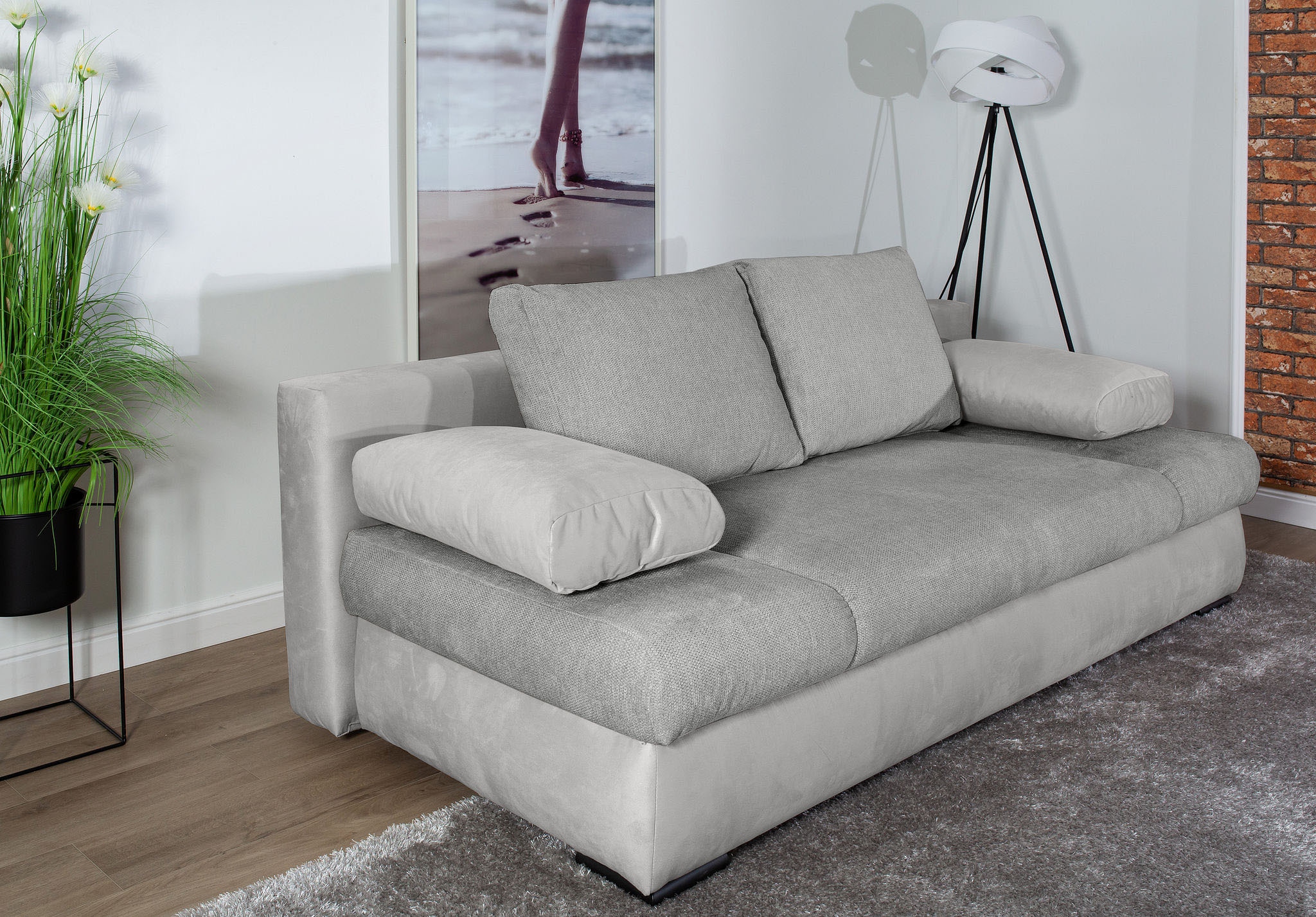 COLLECTION AB Schlafsofa »Chicago mit Bettfunktion, Schlafcouch«, inklusive Bettkasten, Cord-Samt Bezug, anthrazit