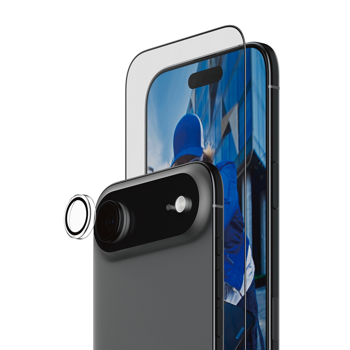 CARE by PanzerGlass Displayschutzglas »2-in-1 Protection Essentials Bundle«, für Apple iPhone Air, Displayschutzfolie, Schutzfolie, Bildschirmschutz, kratz- & stoßfest