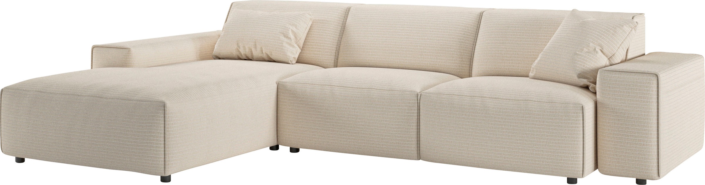 andas Ecksofa »Glimminge auch in Breitcord, Feincord, Bouclé + Easy care-Bezug«, L-Form, Breite 294, Zierkissen