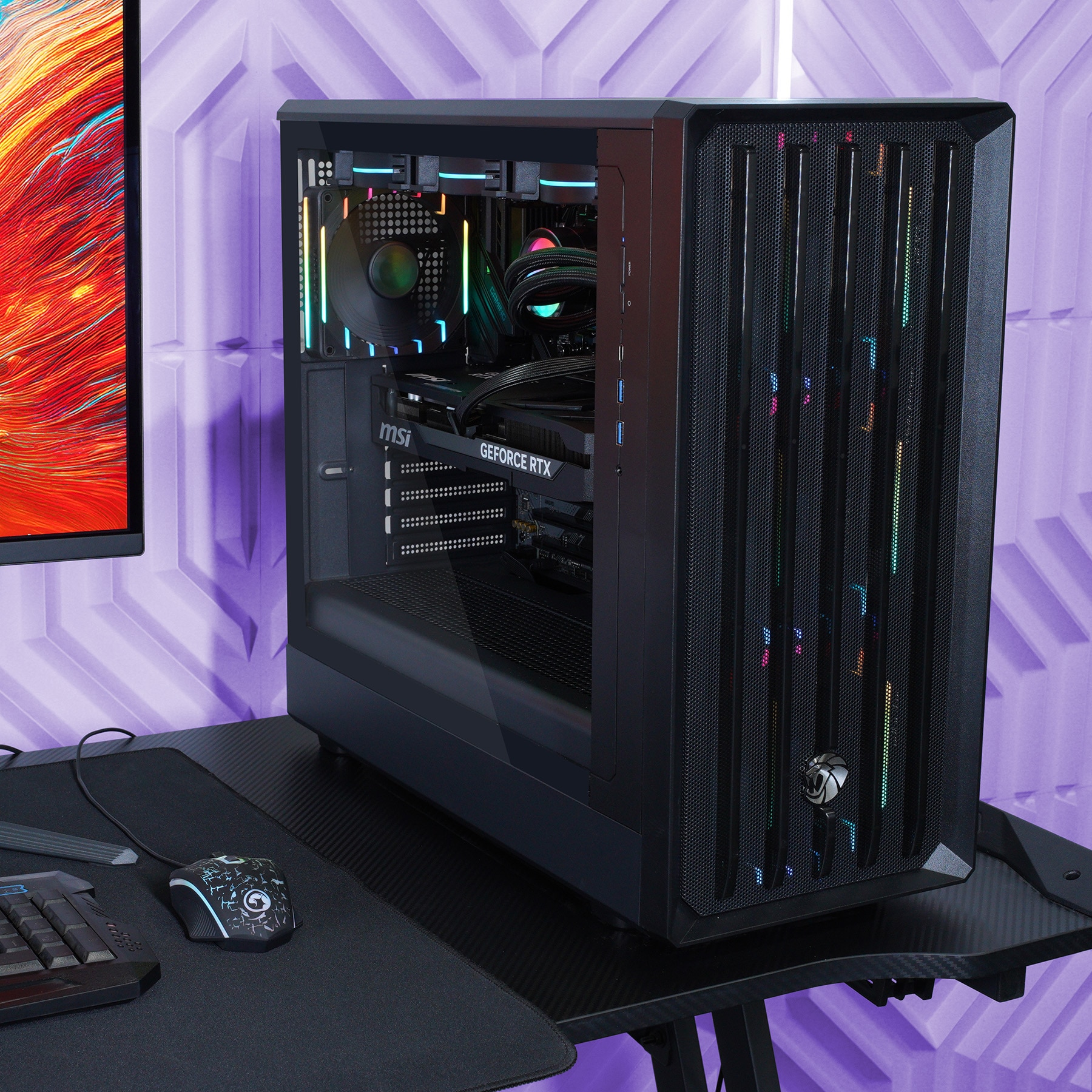 GAMEMAX Gaming-PC-Komplettsystem »MegaDeal CLAW BK 2782 AMD Ryzen 5 7500F 32GB DDR5 1TB SSD RTX 5060Ti« 32 ″ AMD Ryzen 5 GeForce RTX™ 5060 Ti 32 GB RAM 1.000 GB SSD Windows 11, DDR5 RAM + MSI MAG 32C6 Curved Monitor, 80cm (32")