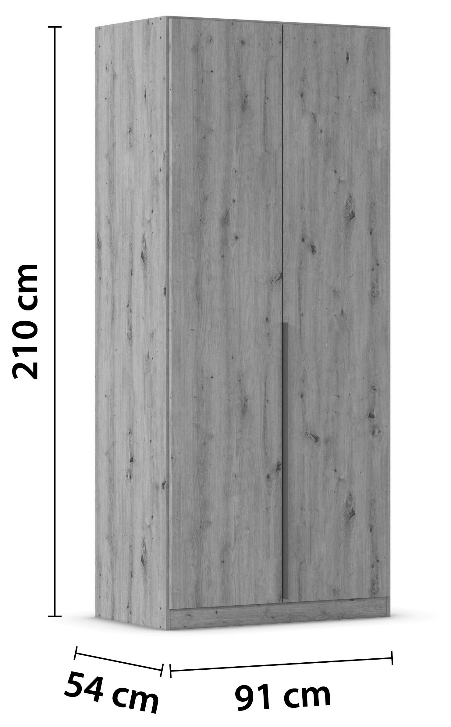 rauch Drehtürenschrank »Kleiderschrank Schrank Garderobe AGORDO TOPSELLER Schlafzimmer«, (in zwei Griff-Farben mit Dekor- oder Hochglanzfront), durchdachte Innenausstattung, in 6 Breiten und 2 Höhen MADE IN GERMANY