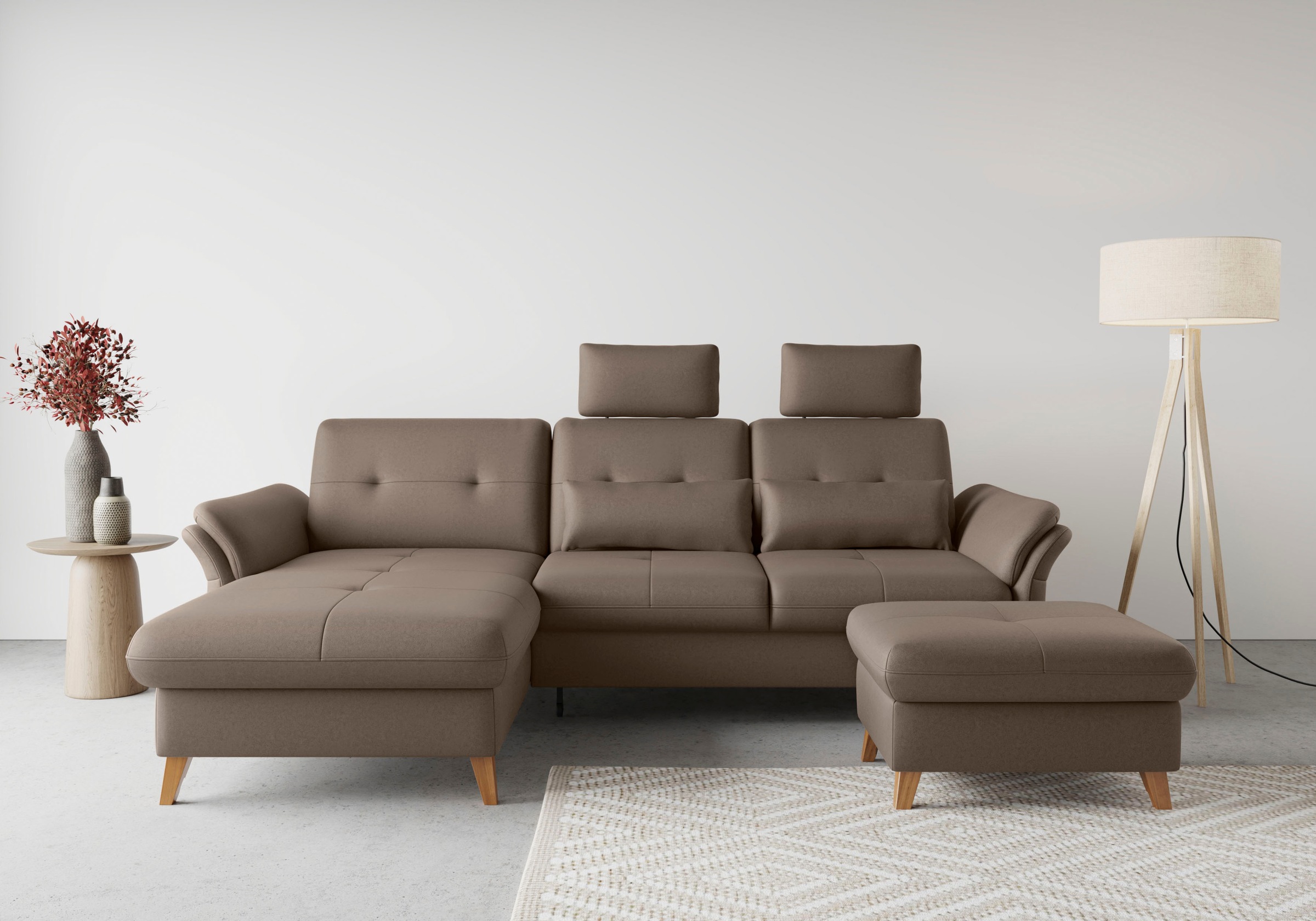 sit&more Ecksofa »Göteborg«, Sitztiefenverstellung und Federkern, wahlweise mit Bettfunktion