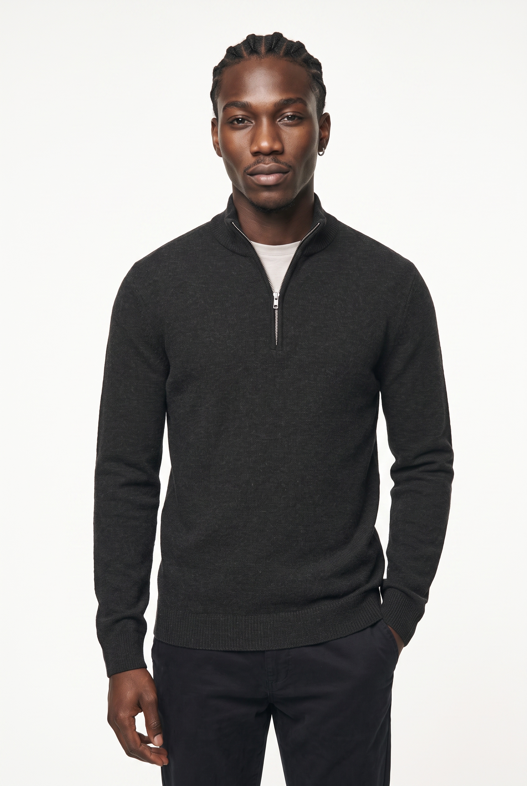 Blend Troyer "BHBRANKO HALFZIPP KNIT NOOS" Wollmischung, regular fit