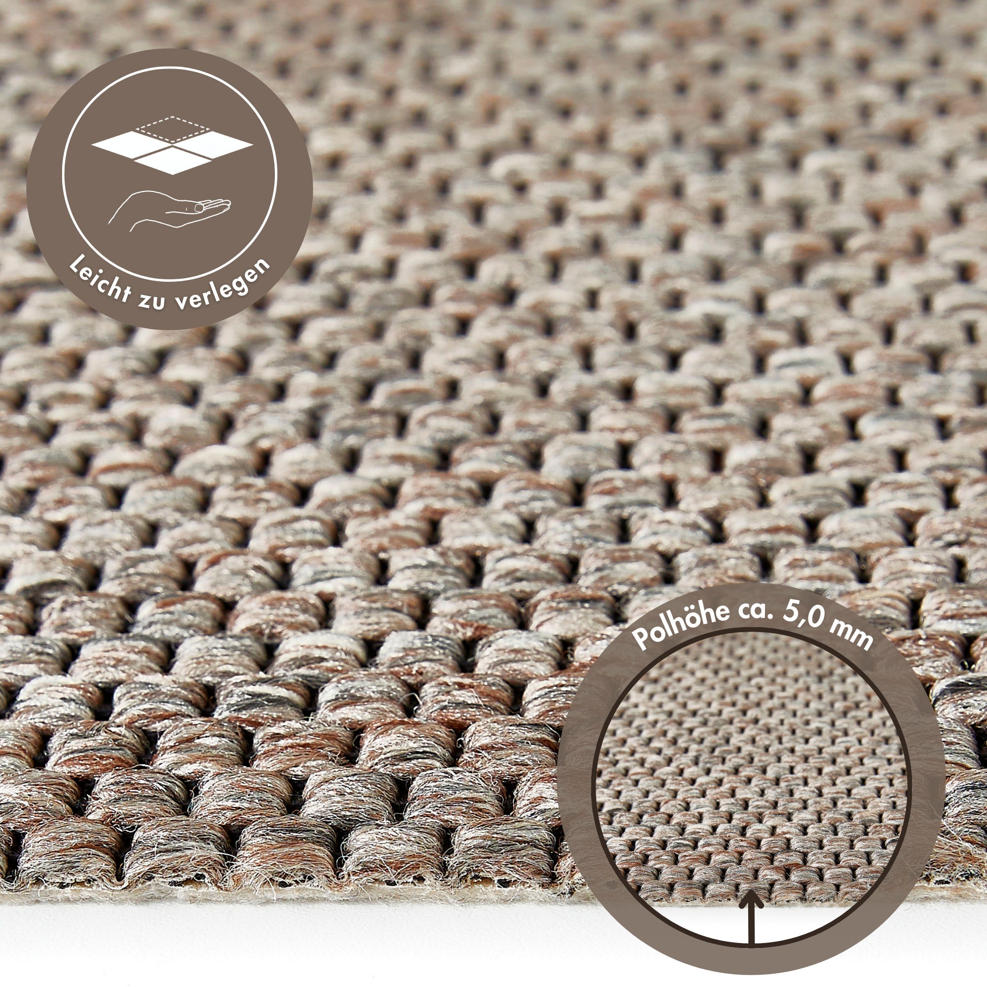 Andiamo Teppichboden »Odense, Made in Netherlands«, rechteckig, 8 mm Höhe, meliert, Breite 400 cm, mit Wabenstruktur, strapazierfähig & robust