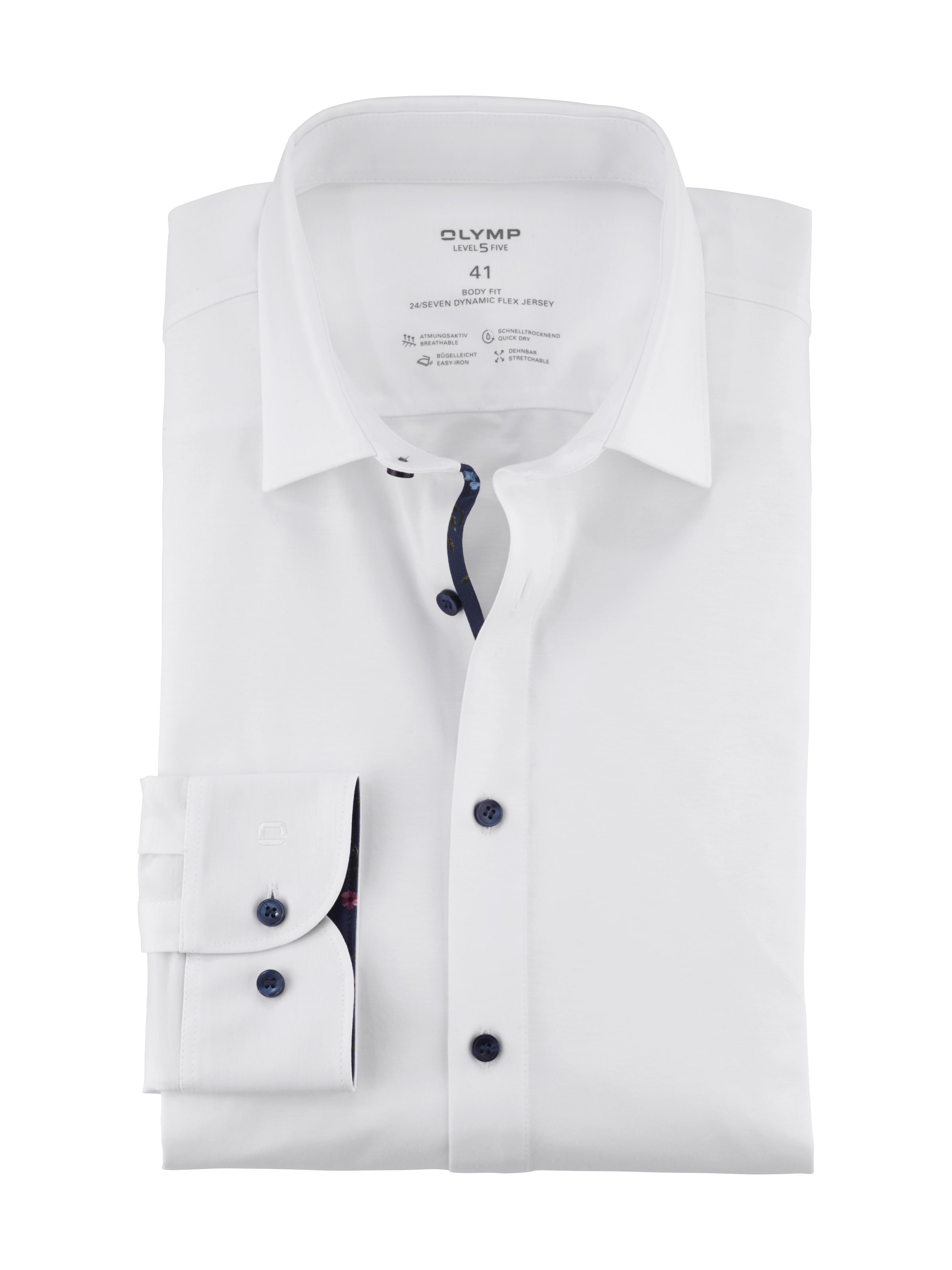 OLYMP Langarmhemd "24/7 - Level 5 - Jersey", modisches Blumenmuster in der günstig online kaufen