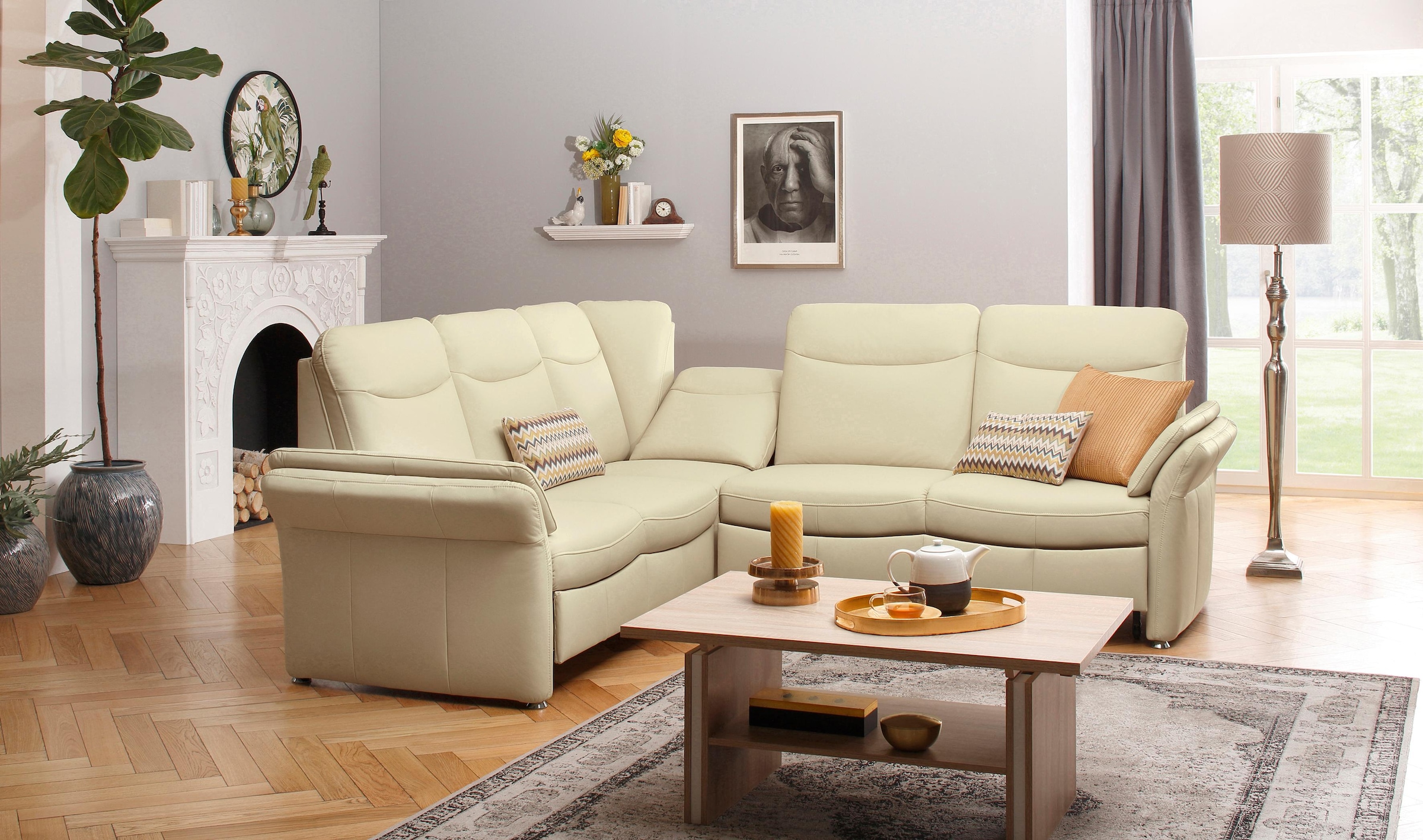 Home affaire Ecksofa »Tahoma L-Form«, mit Armlehnfunktion, wahlweise Bettfunktion, Schublade, Relaxfunktion