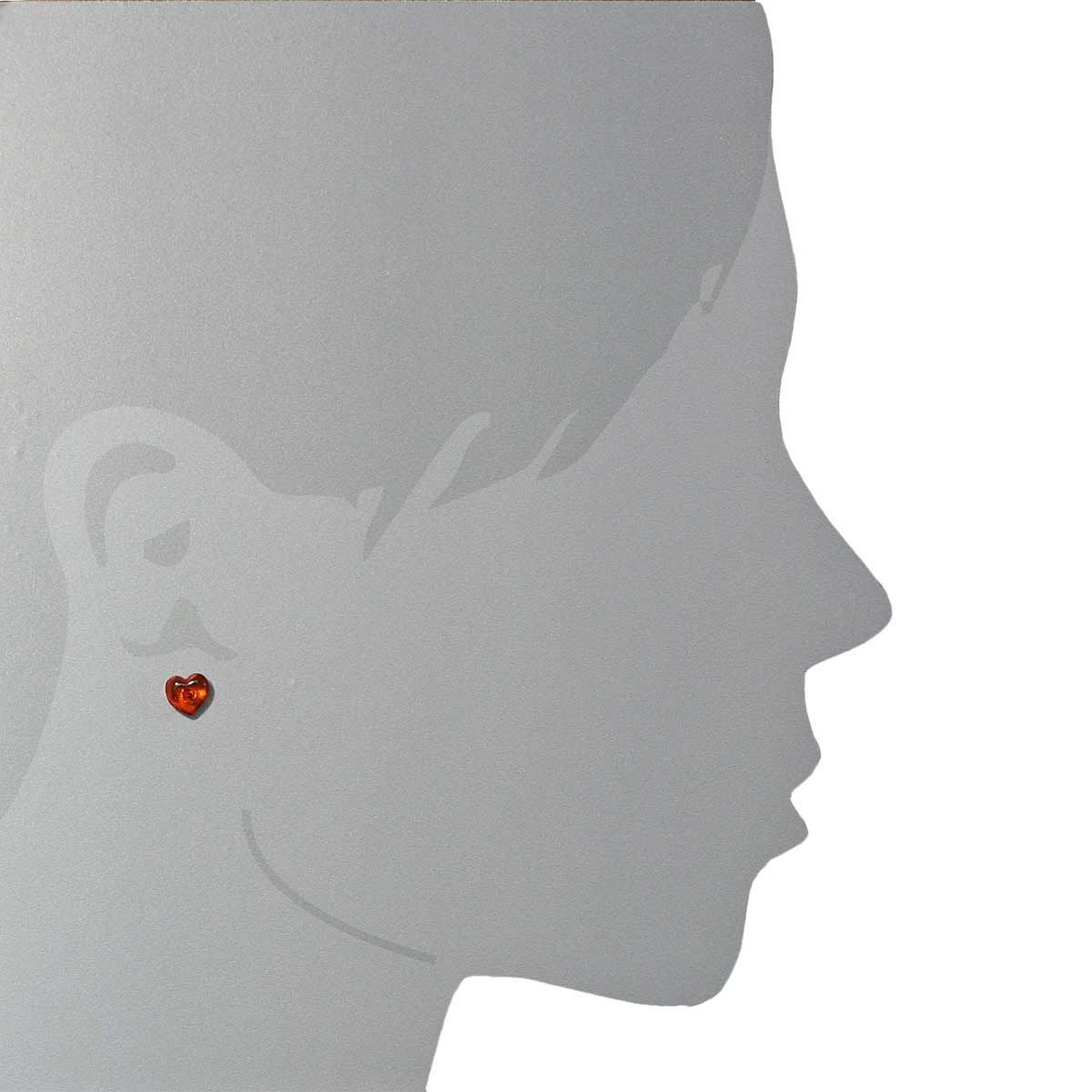 OSTSEE-SCHMUCK Paar Ohrstecker »- Miniherz - Silber 925/000 - Bernstein«