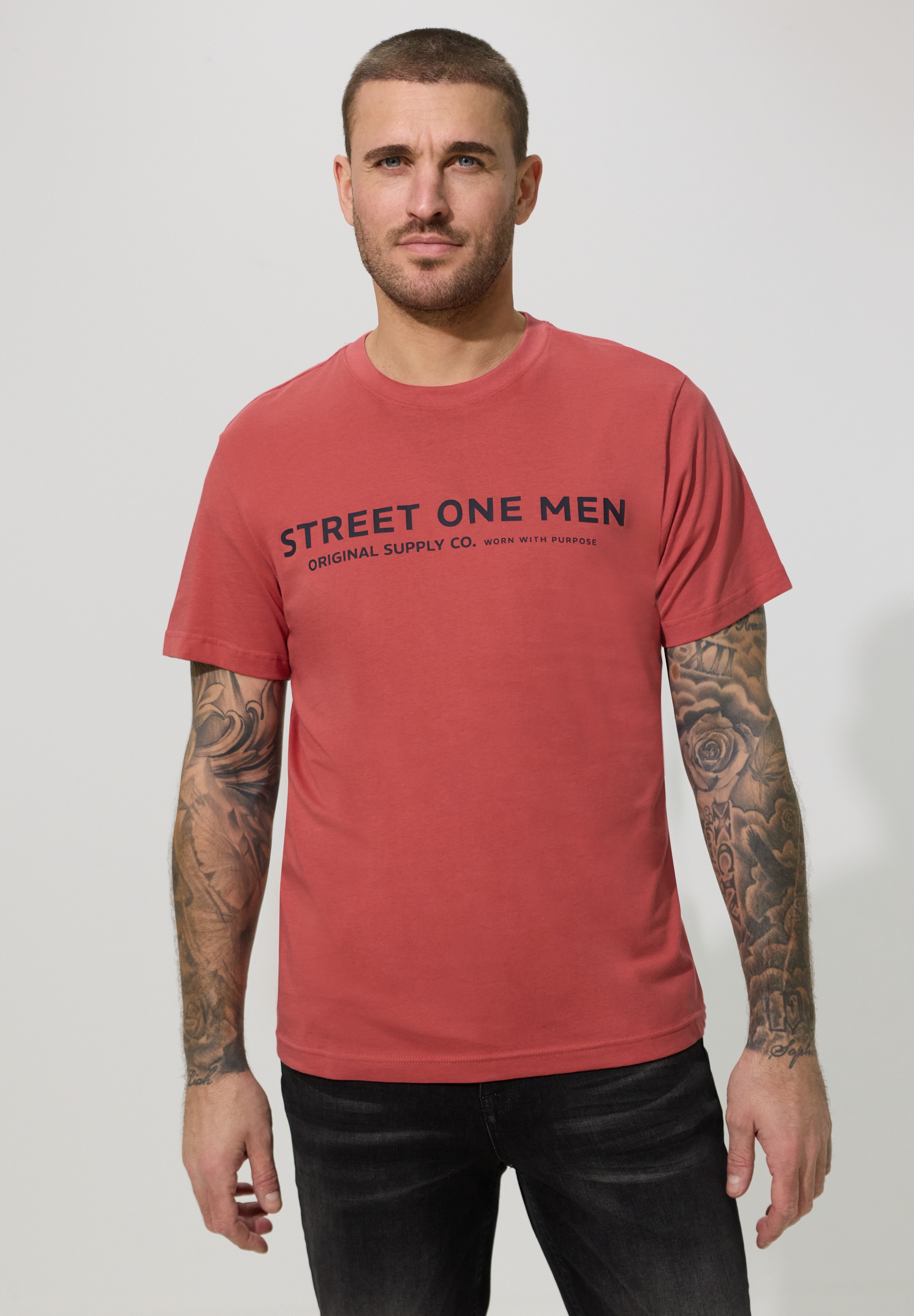 STREET ONE MEN T-Shirt aus reiner Baumwolle