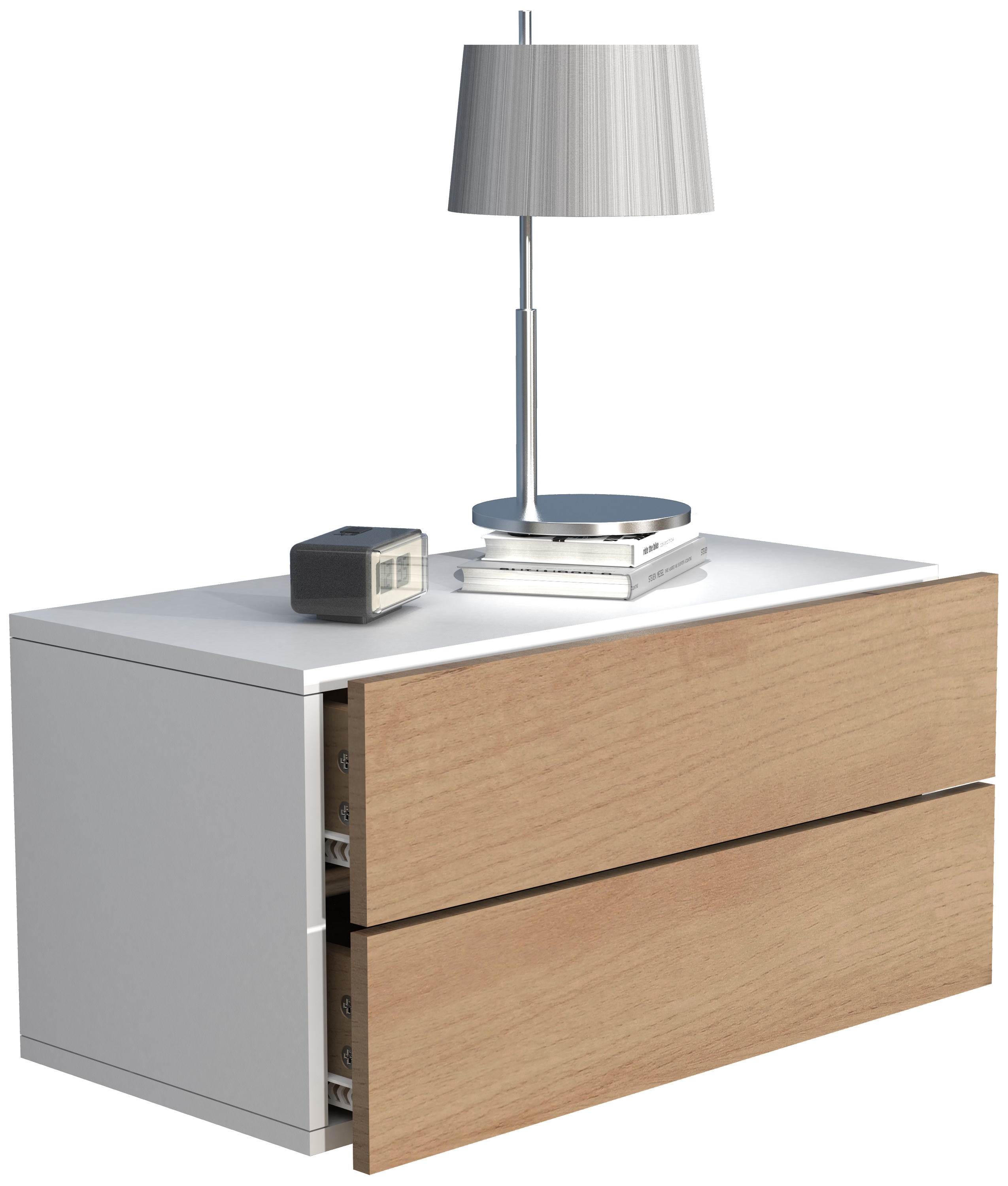 VCM Nachttisch "Holz Wandschublade Wand Hänge Nachttisch Usal L60" 1 Stk. tlg.
