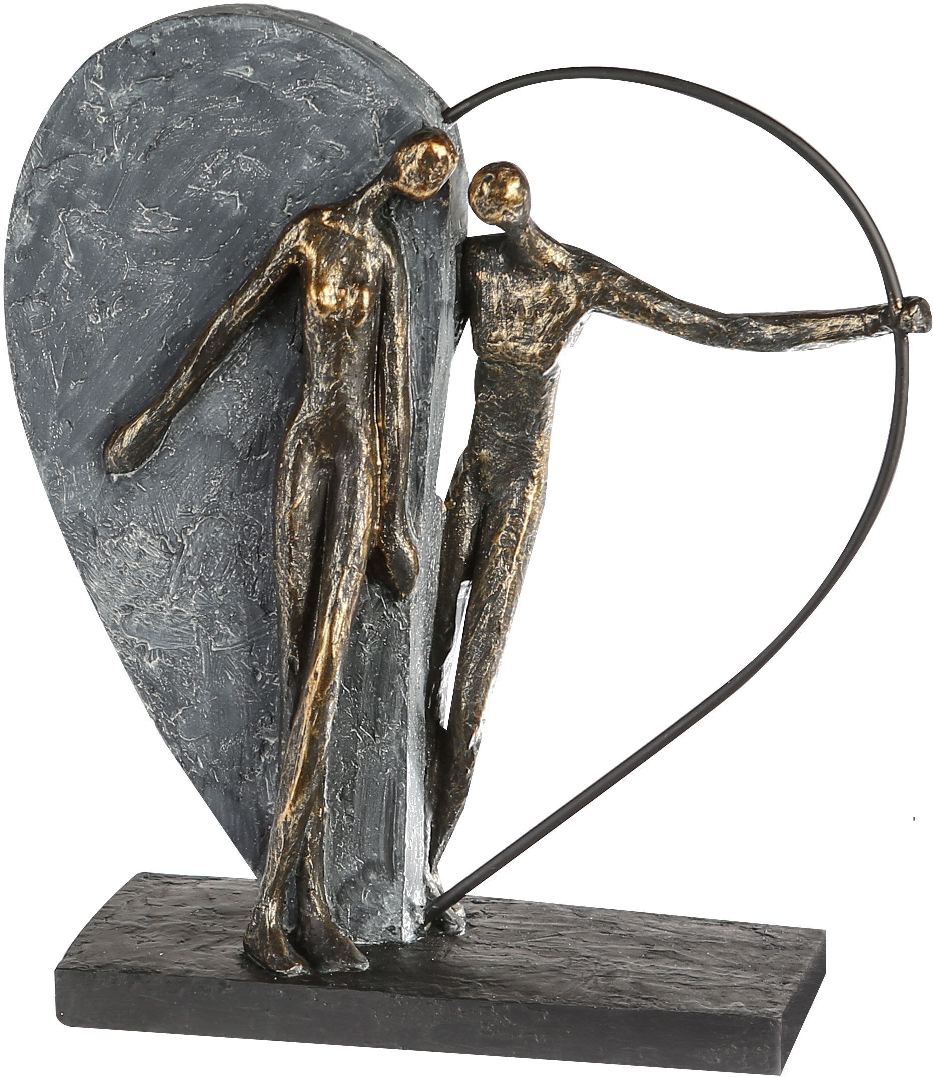 Dekofigur »Skulptur Herzklopfen, bronzefarben/grau«, Dekoobjekt, Höhe 31 cm, Wohnzimmer