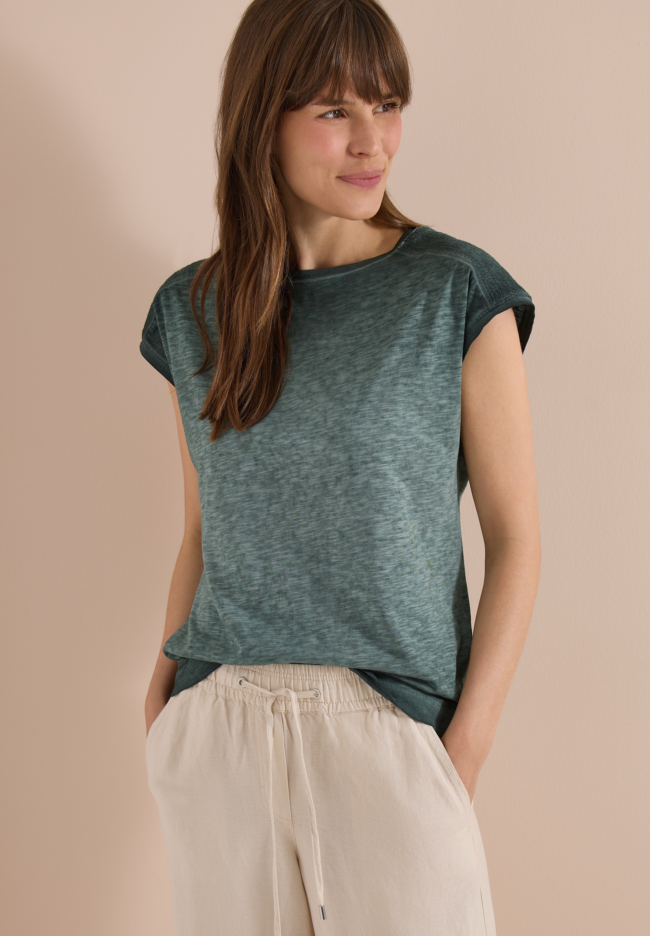 Cecil T-Shirt aus Jersey in Unifarbe