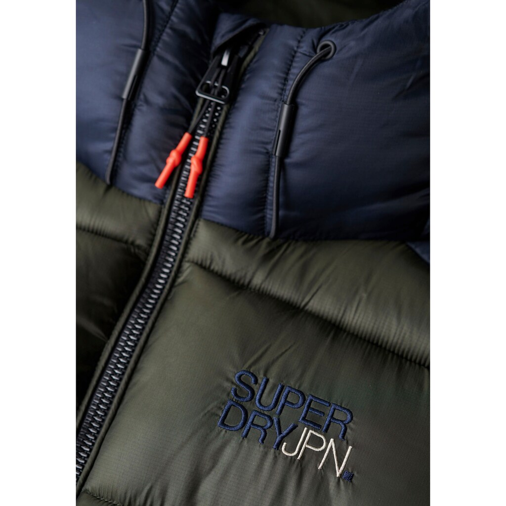 Superdry Steppjacke »HOOD COLOUR BLOCK SPORT PUFFER«