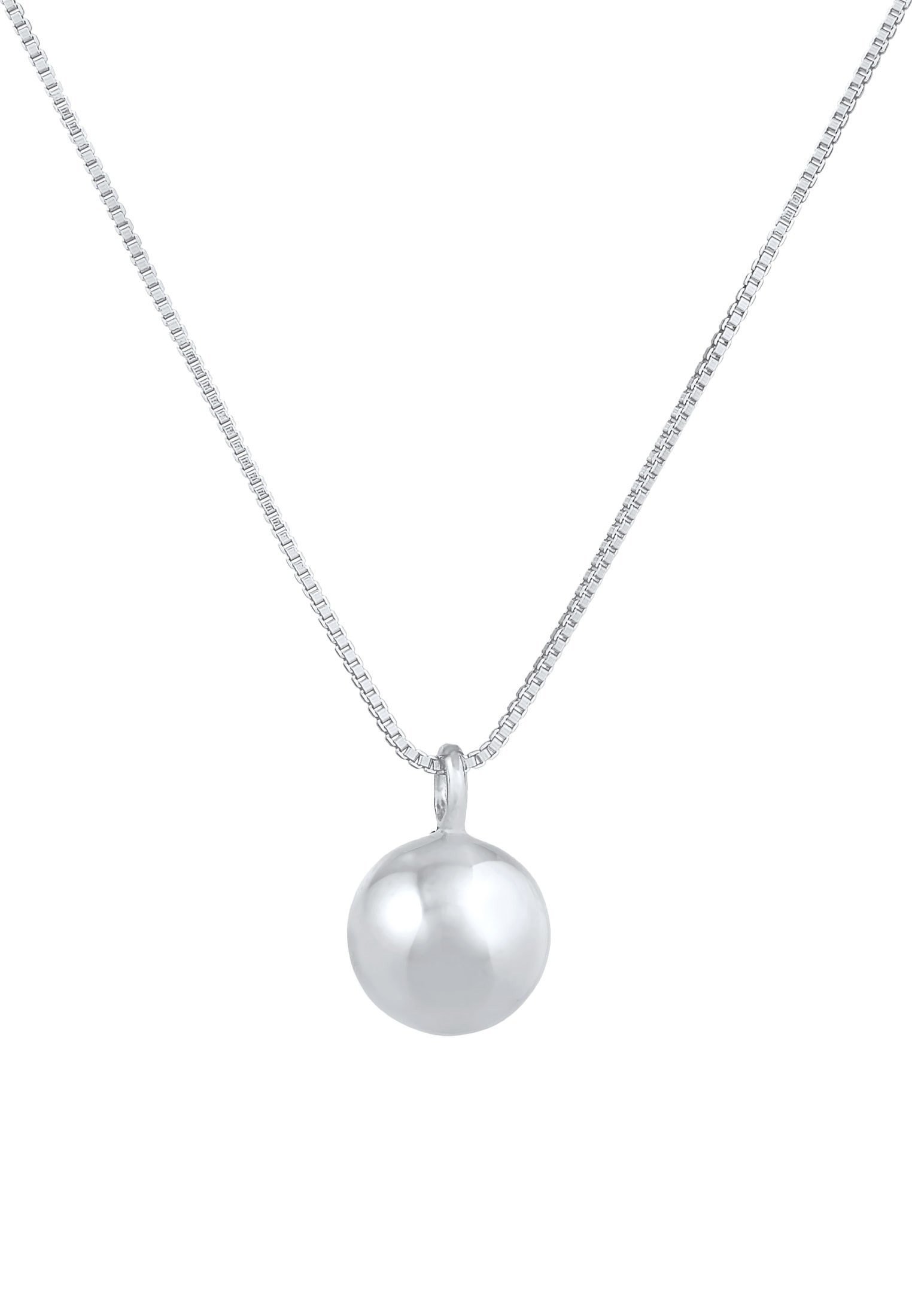 Elli Premium Kette mit Anhänger »Kugel Anhänger Rund Basic 925 Silber«