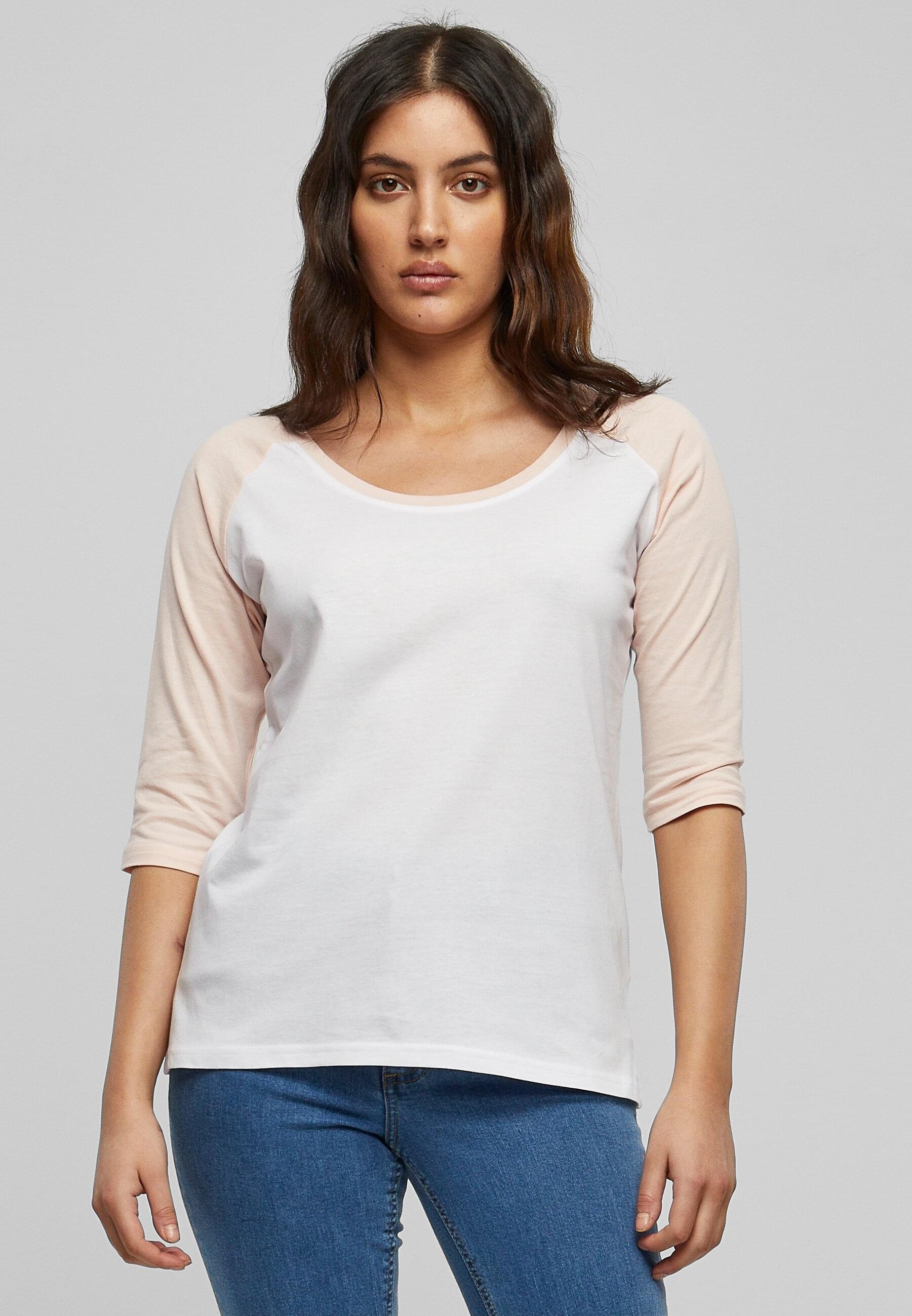 URBAN CLASSICS Kurzarmshirt »Urban Classics Damen Ladies 3/4 Contrast Raglan Tee«