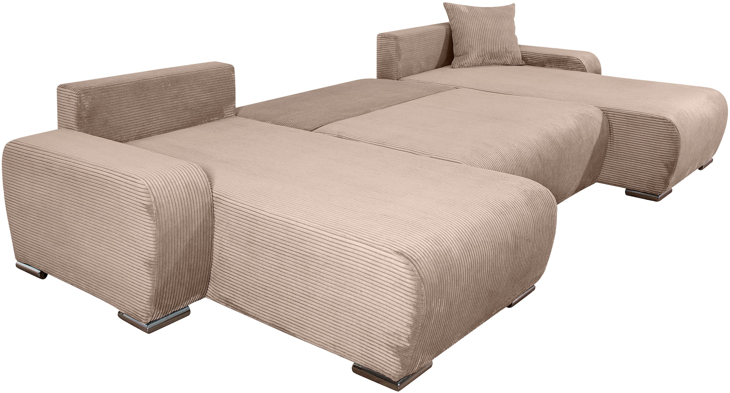 COLLECTION AB Wohnlandschaft »Paola U-Form«, mit Schlaffunktion, Stauraum, Zierkissen und Bonnellfederkern, Cord