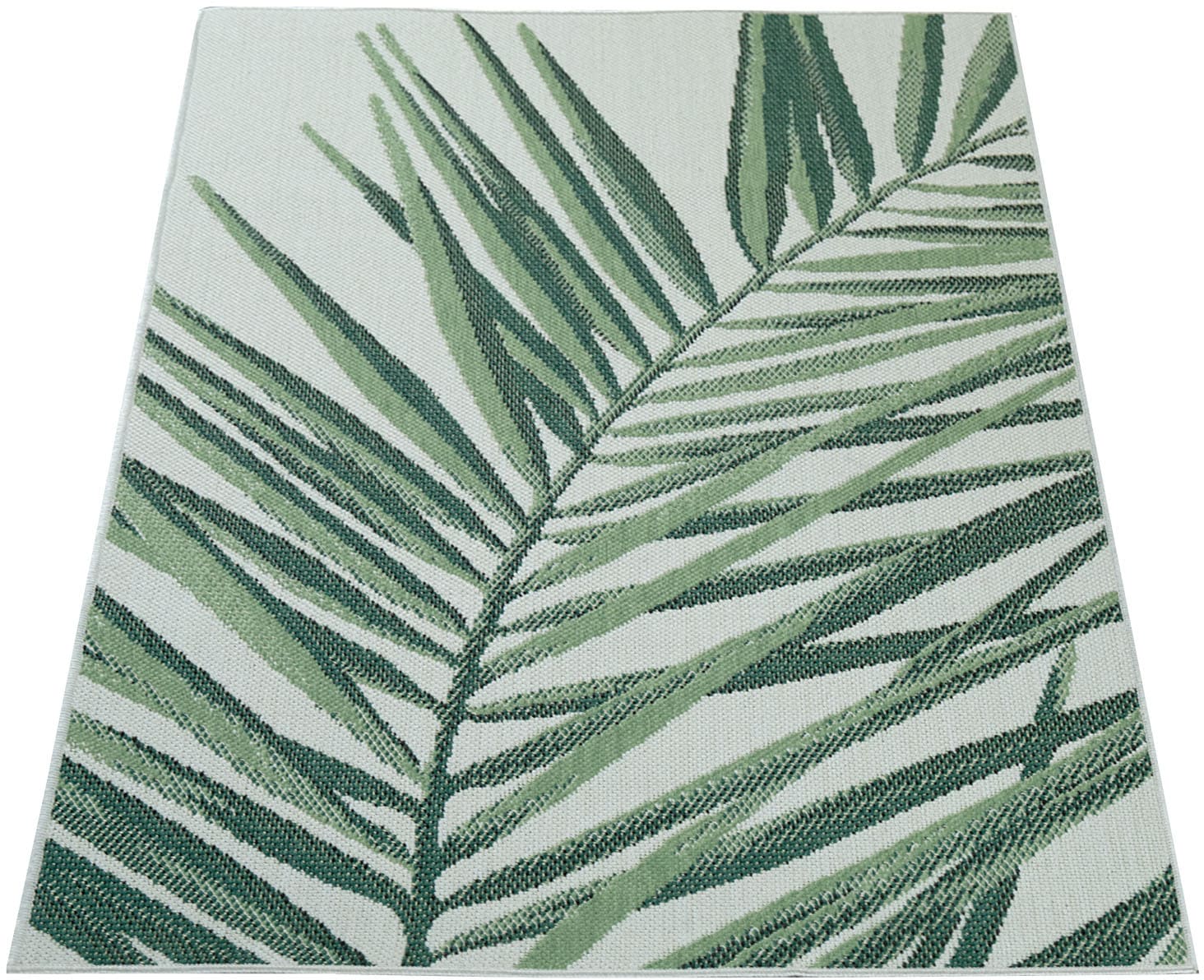 bestellen »Ostende Teppich | 537«, Wohnzimmer Motiv Outdoor Home Palmenblätter, Flachgewebe, und geeignet, In- rechteckig, Paco BAUR