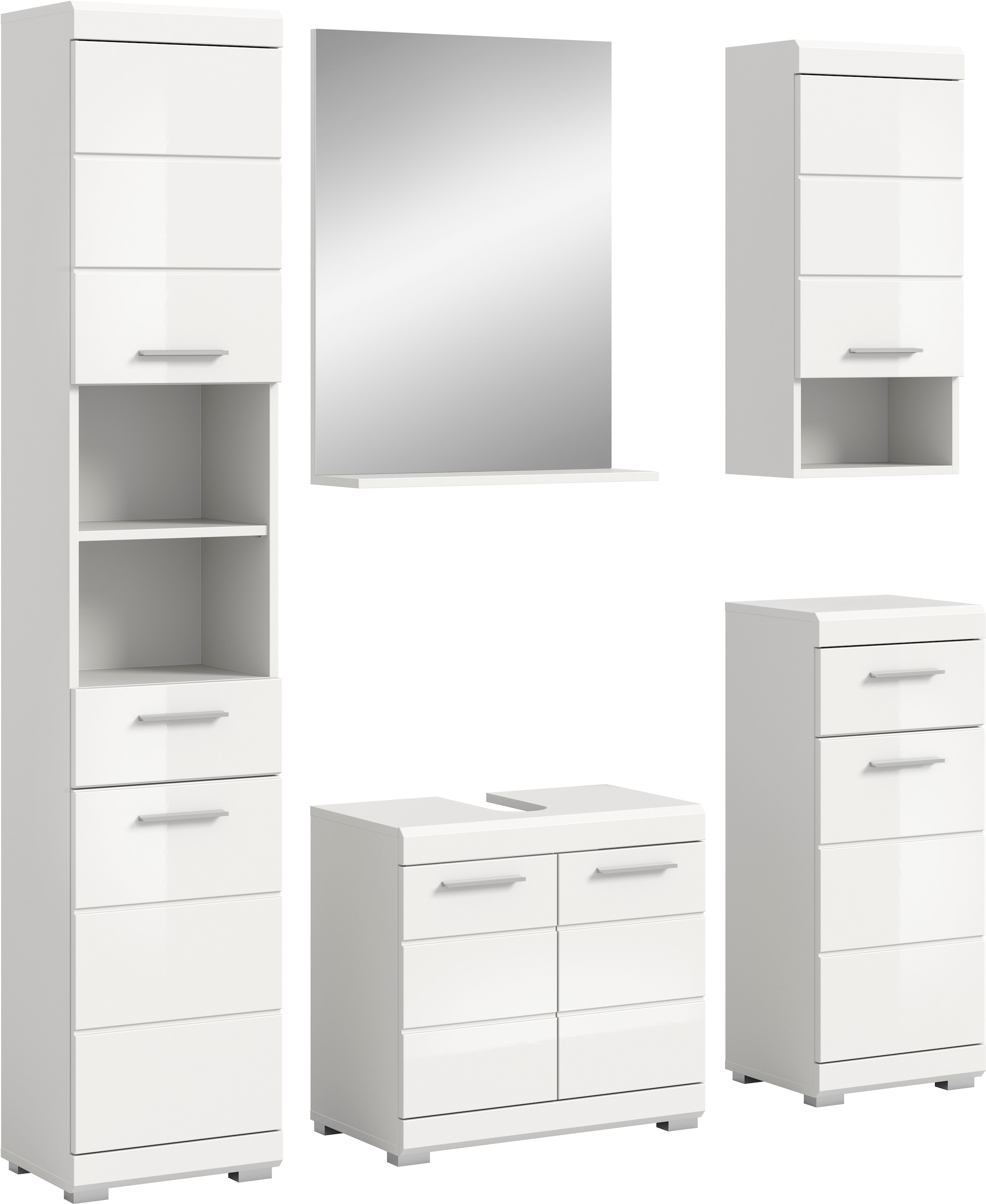 welltime Badmöbel-Set "Siena, 5 teilig, bestehend aus:" Set, TOPSELLER, 5 Stk. tlg.