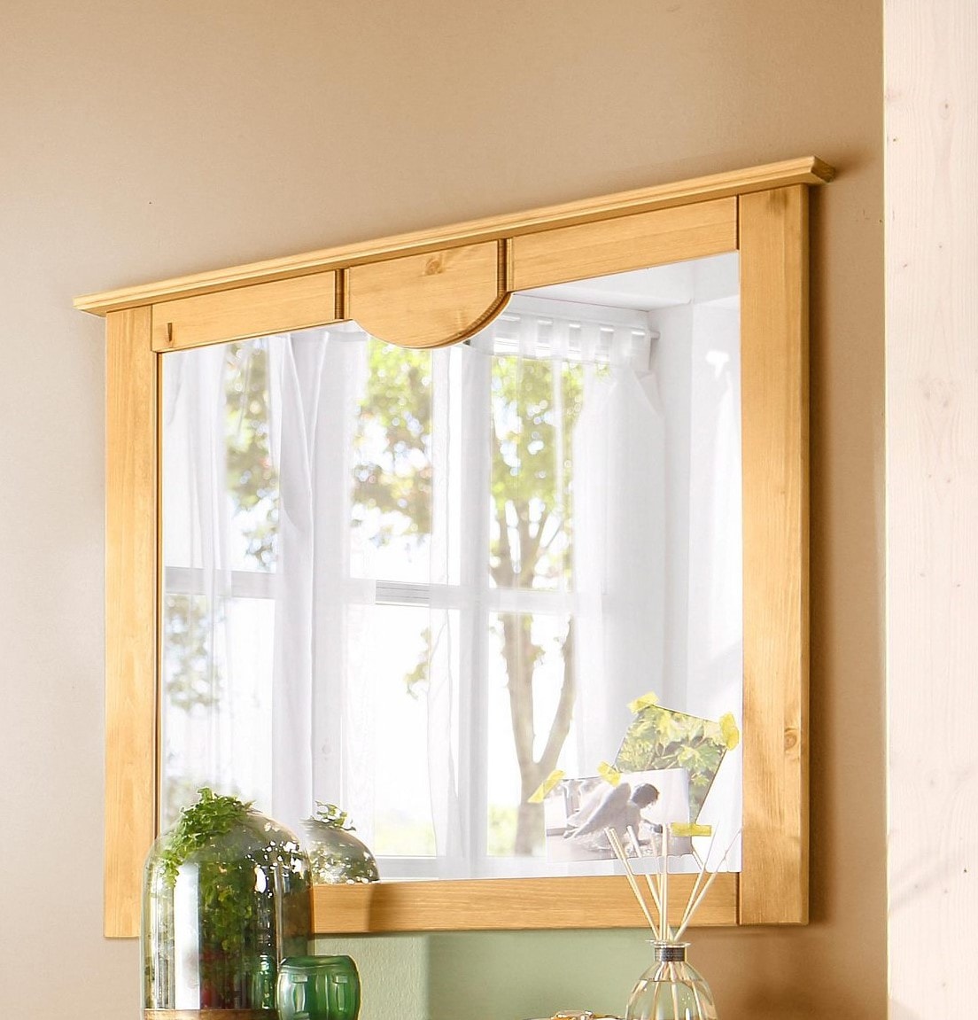 OTTO home Spiegel "Klera, Garderobenspiegel, Rahmen aus Massivholz, Landhausstil" Breite 81 cm, aus massiver Kiefer, FSC-zertifiziert