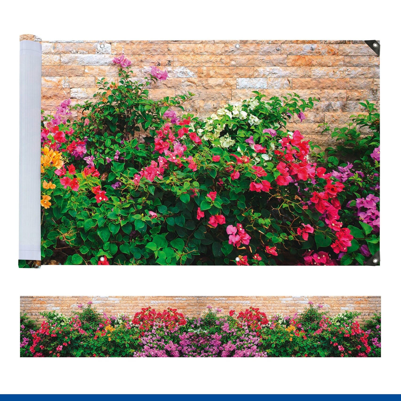 Maximex Balkonsichtschutz »Mauer-Blumen« 5 m, UV- und witterungsbeständig