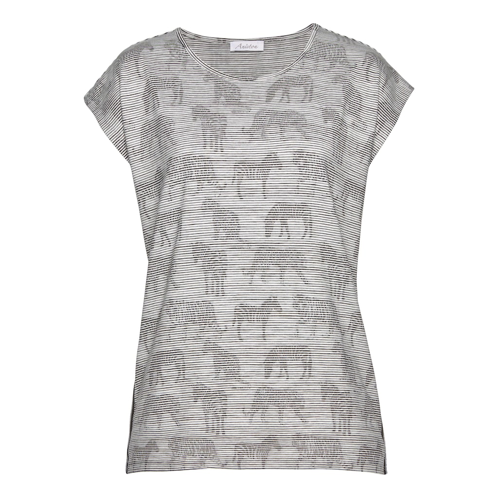 Aniston CASUAL T-Shirt, mit Zebras und Raubtieren bedruckt