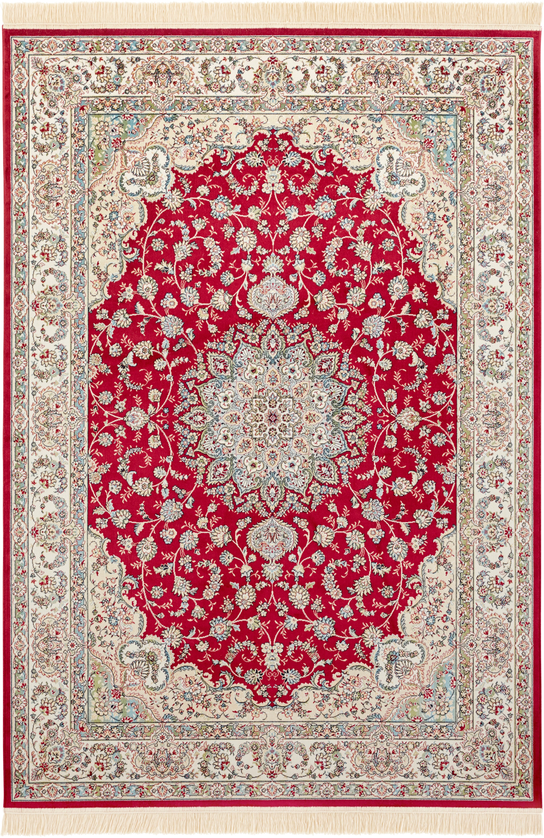 NOURISTAN Teppich "Antik Nain", rechteckig, Orientalisch mit Fransen, Orient, Wohnzimmer, Schlafzimmer, Esszimmer