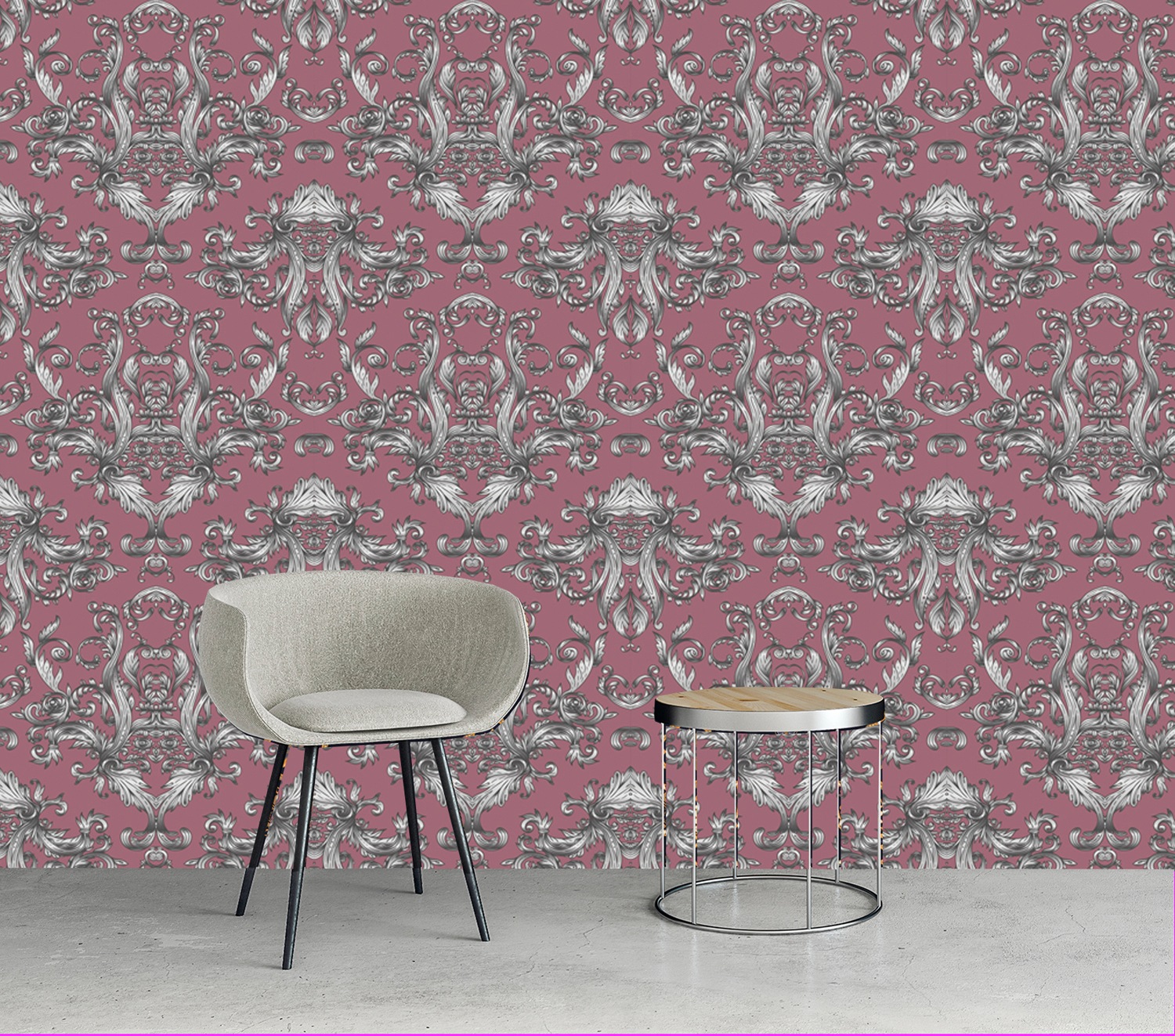 queence Vinyltapete »Daniella«, bedruckt-Barock-Antikoptik-Kunst, 90x250cm, selbstklebend, kinderleichte Anbringung, Sticker