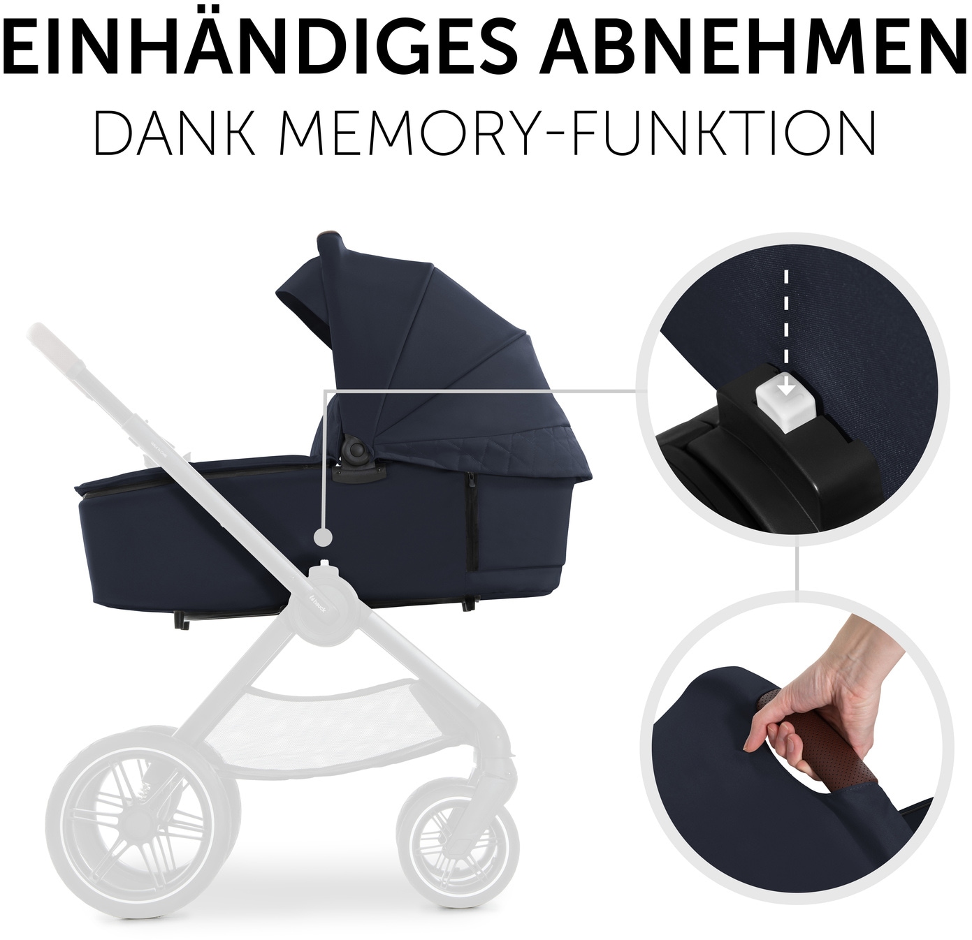 Hauck Babywanne »Walk N Care Carrycot, dark navy blue«, für den Walk N Care Kinderwagen