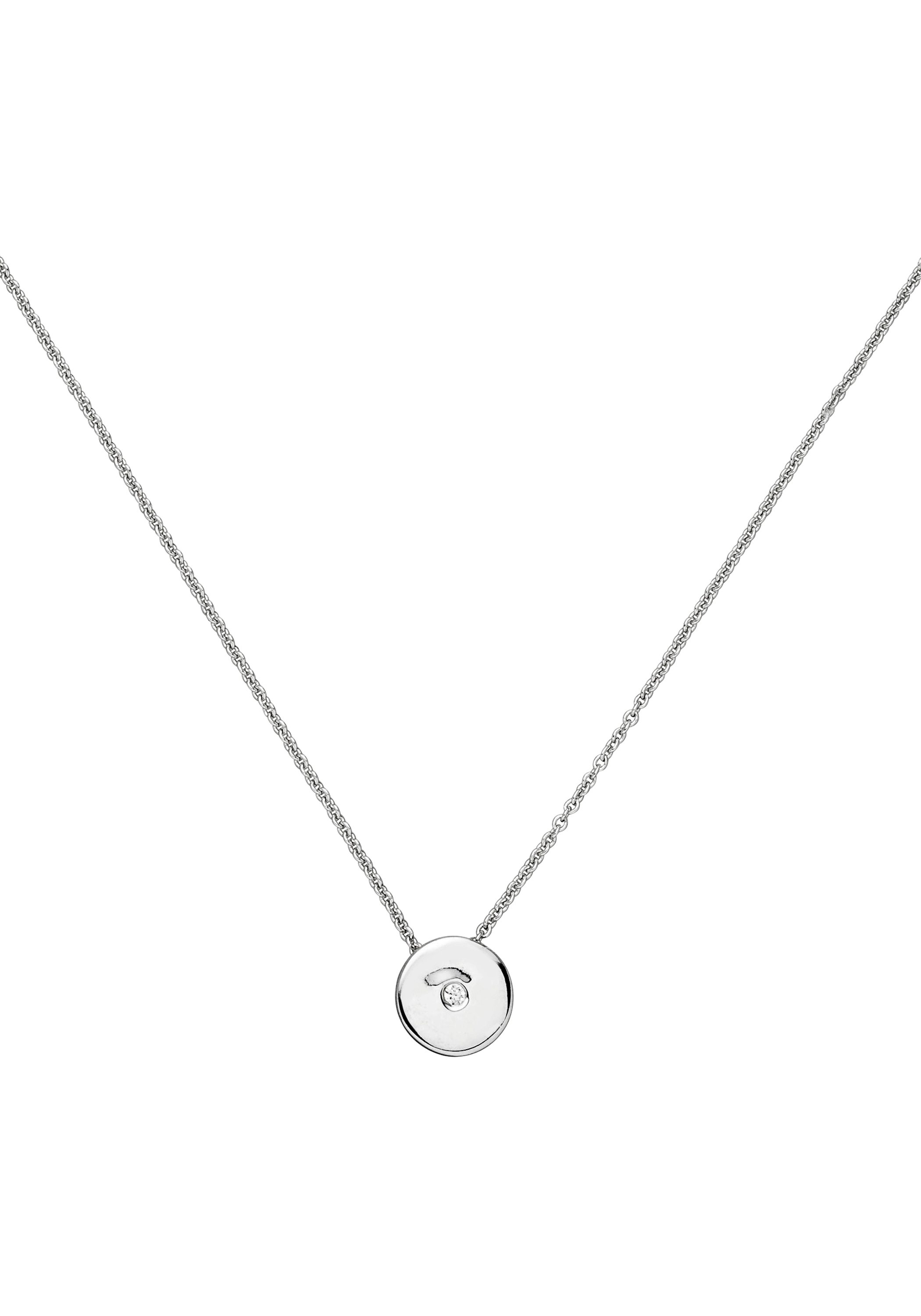 JOBO Collier »Kette mit Anhänger« 925 Silber rhodiniert mit Zirkonia 45 cm