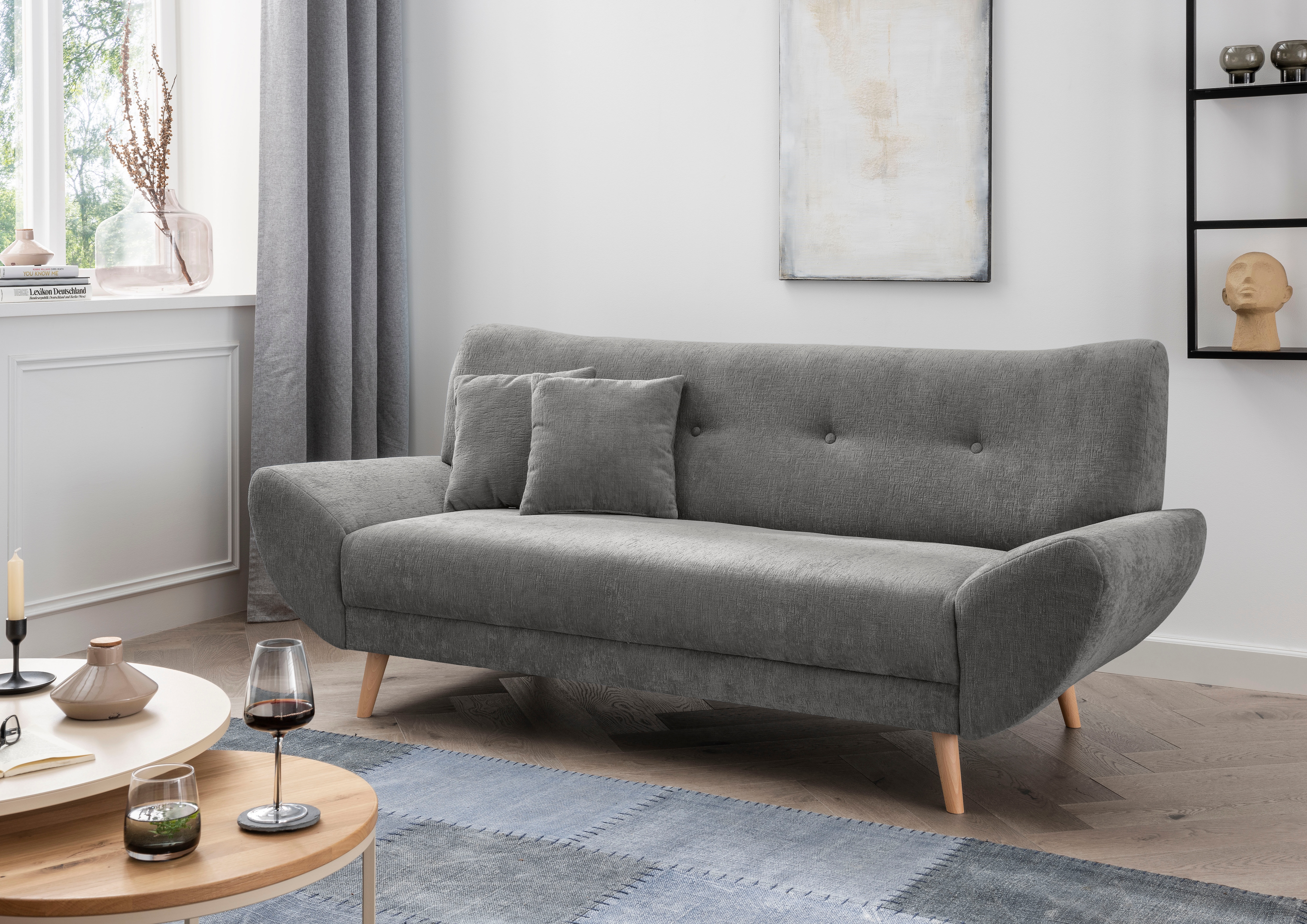 Home affaire 3-Sitzer "Basta, komfortable Wellenunterfederung, Breite 205cm"