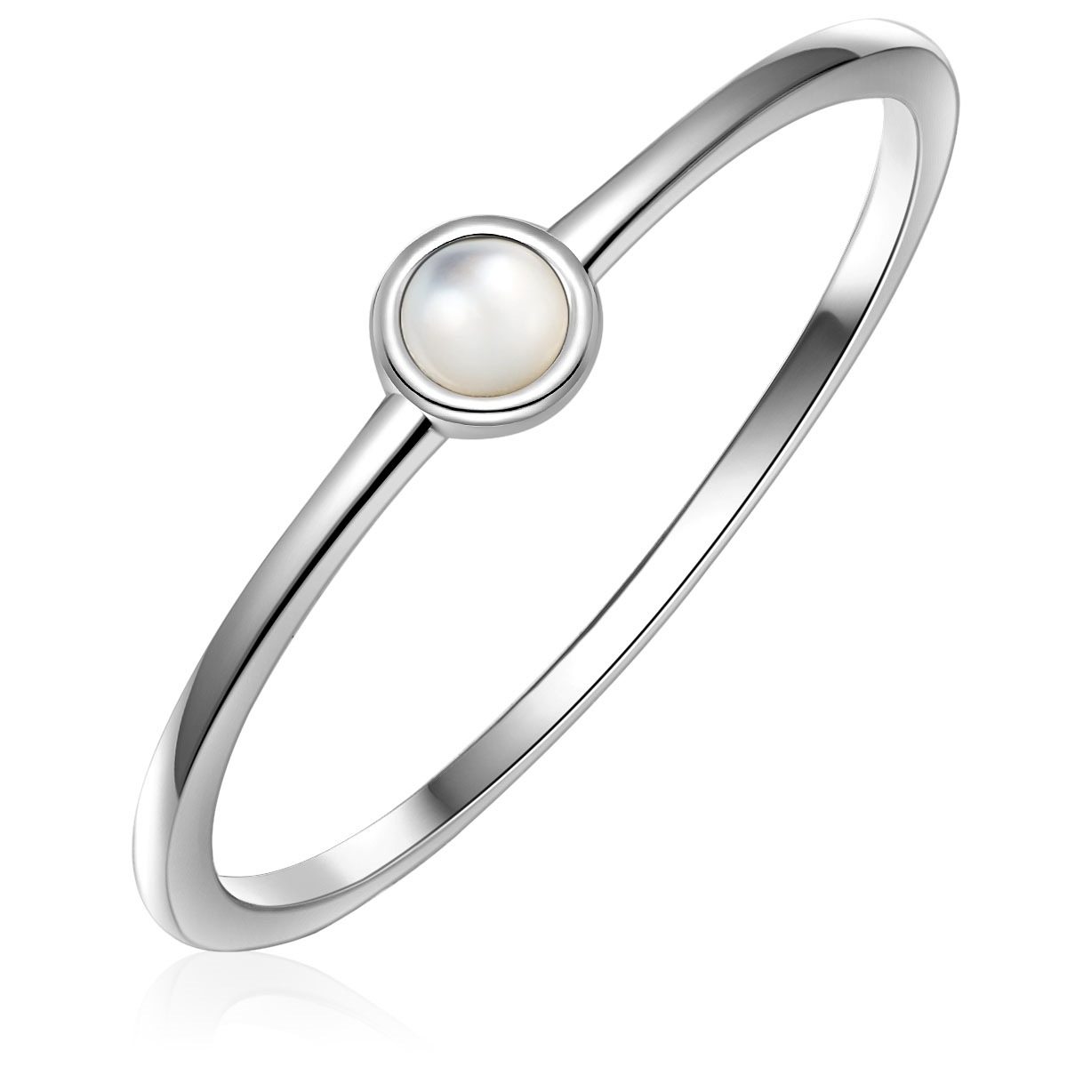 Solitärring GLANZSTÜCKE MÜNCHEN "GSM1410" Gr. 52, silber, Fingerringe, Damen, 52, 1,1mm, aus Sterling silber 2