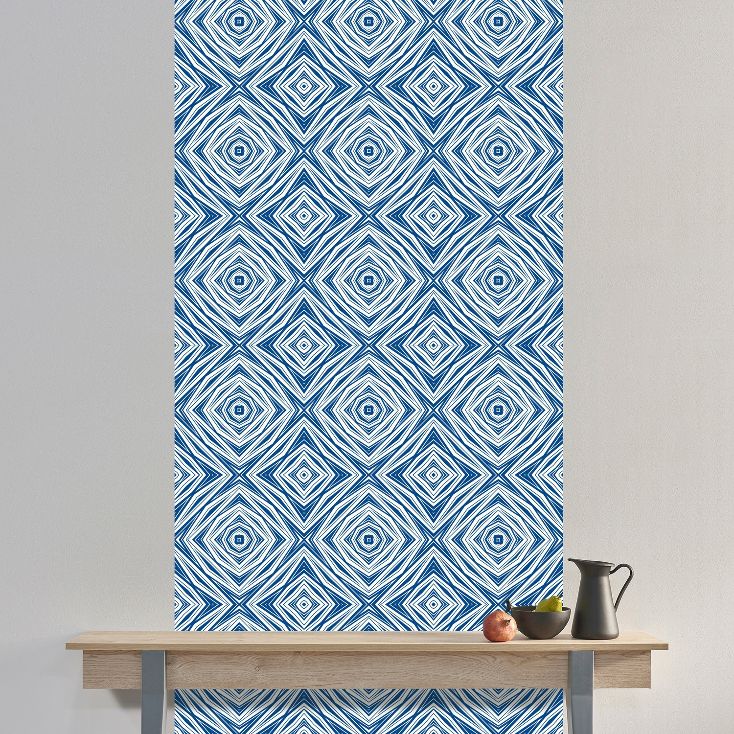 queence Vinyltapete »Muster-Blau«, gemustert-Farbverlauf-bedruckt-abstrakt, 90x250cm, selbstklebend, kinderleichte Anbringung, Sticker