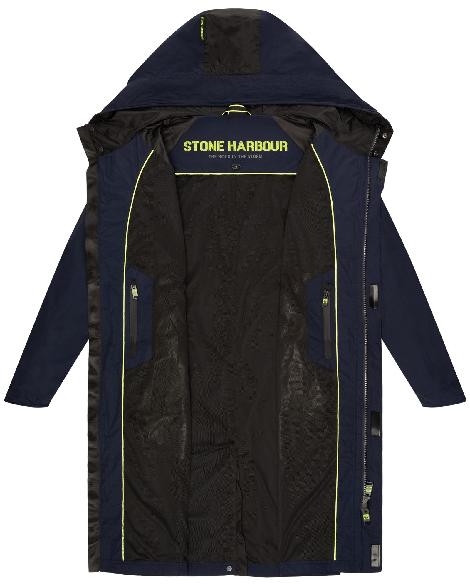 Stone Harbour Regenmantel »Zafaar«, Lange, wasserdichte Herren Regenjacke mit Kapuze