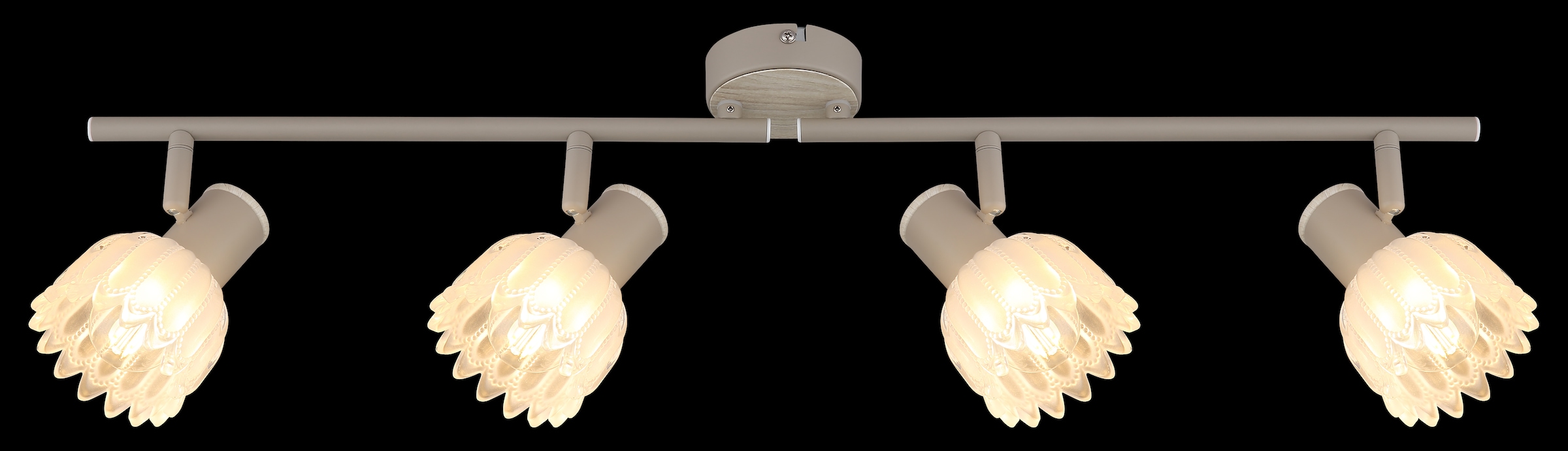 GLOBO LIGHTING Deckenspot »PLANTA« E14 1 Stk. Sandfarbener Strahler mit Holzoptik und Glas satiniert