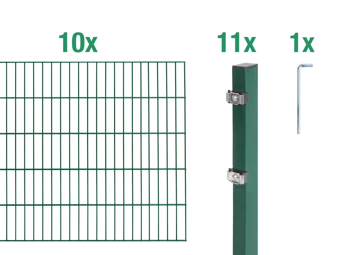 Alberts Doppelstabmattenzaun "Grundset" Höhe: 80-200 cm, Gesamtlänge: 4-30 m, zum Einbetonieren