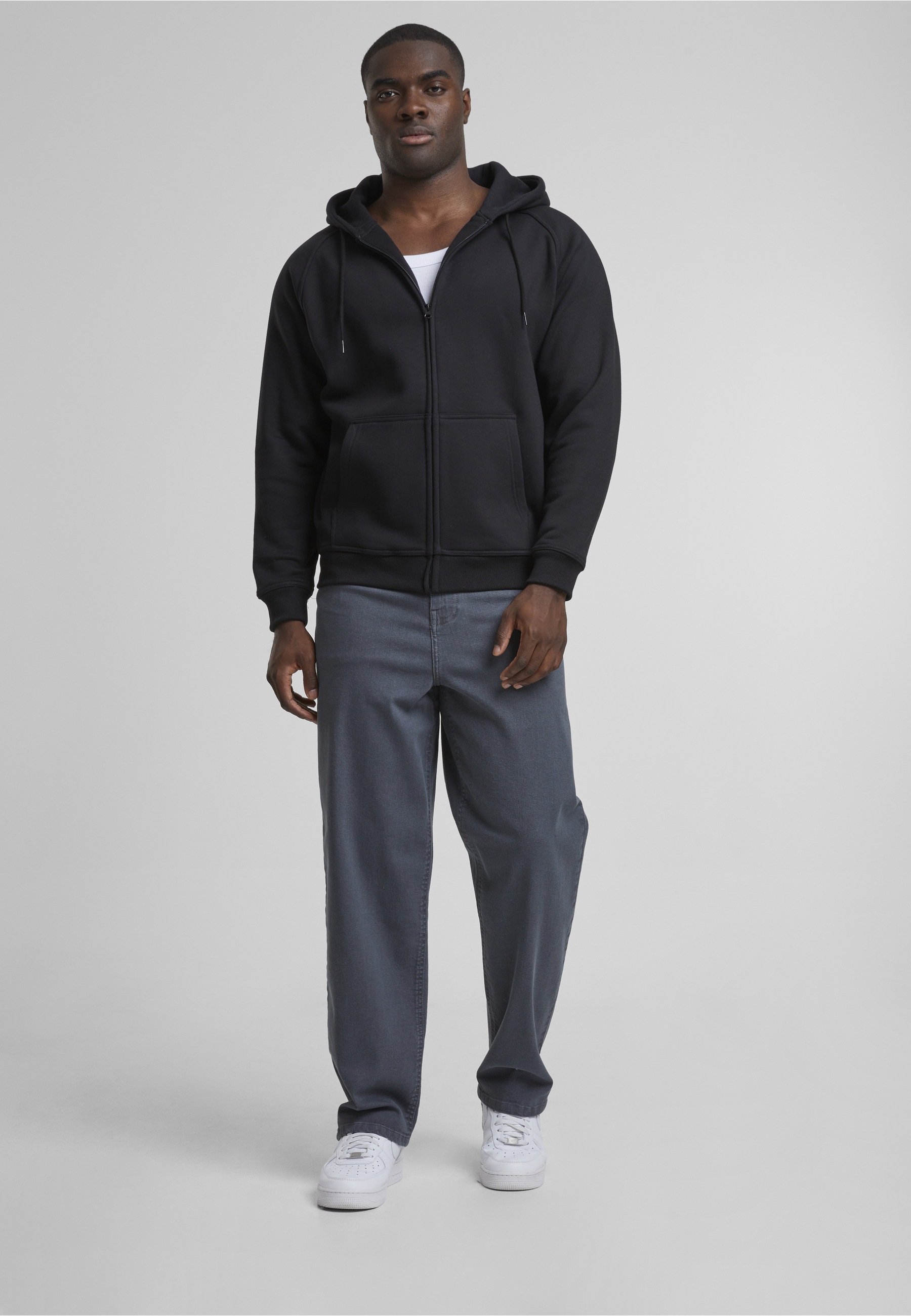 URBAN CLASSICS Kapuzenfleecejacke »Urban Classics Herren Zip Hoody« 1 Stk. tlg. mit Kapuze
