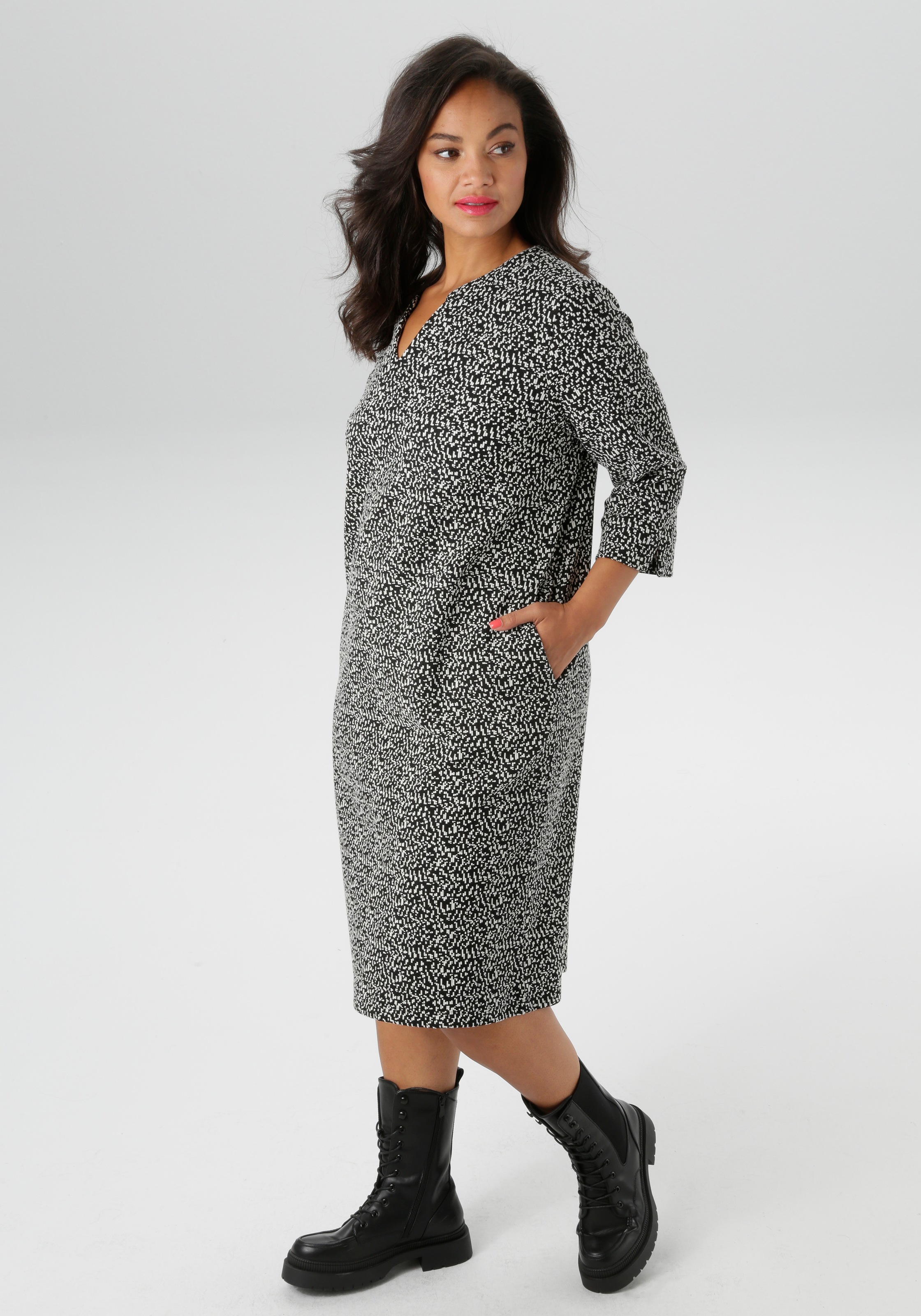 Aniston PLUS Jerseykleid Eingrifftaschen mit praktischen Eingrifftaschen günstig online kaufen