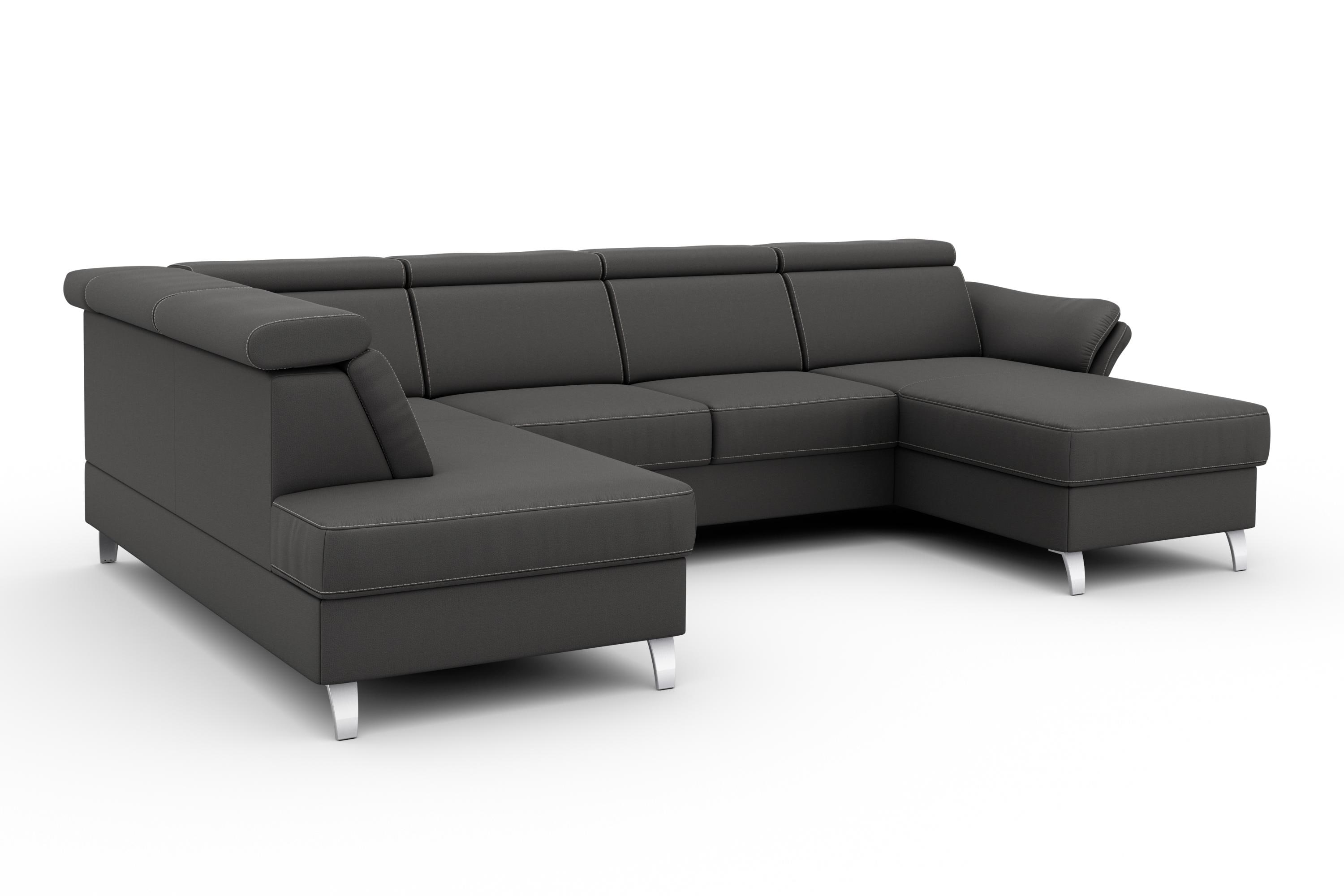 Thumbnail - sit&more Wohnlandschaft "Vincenzo U-Form" inklusive Kopfteilverstellung, wahlweise mit Bettfunktion, Bettkasten