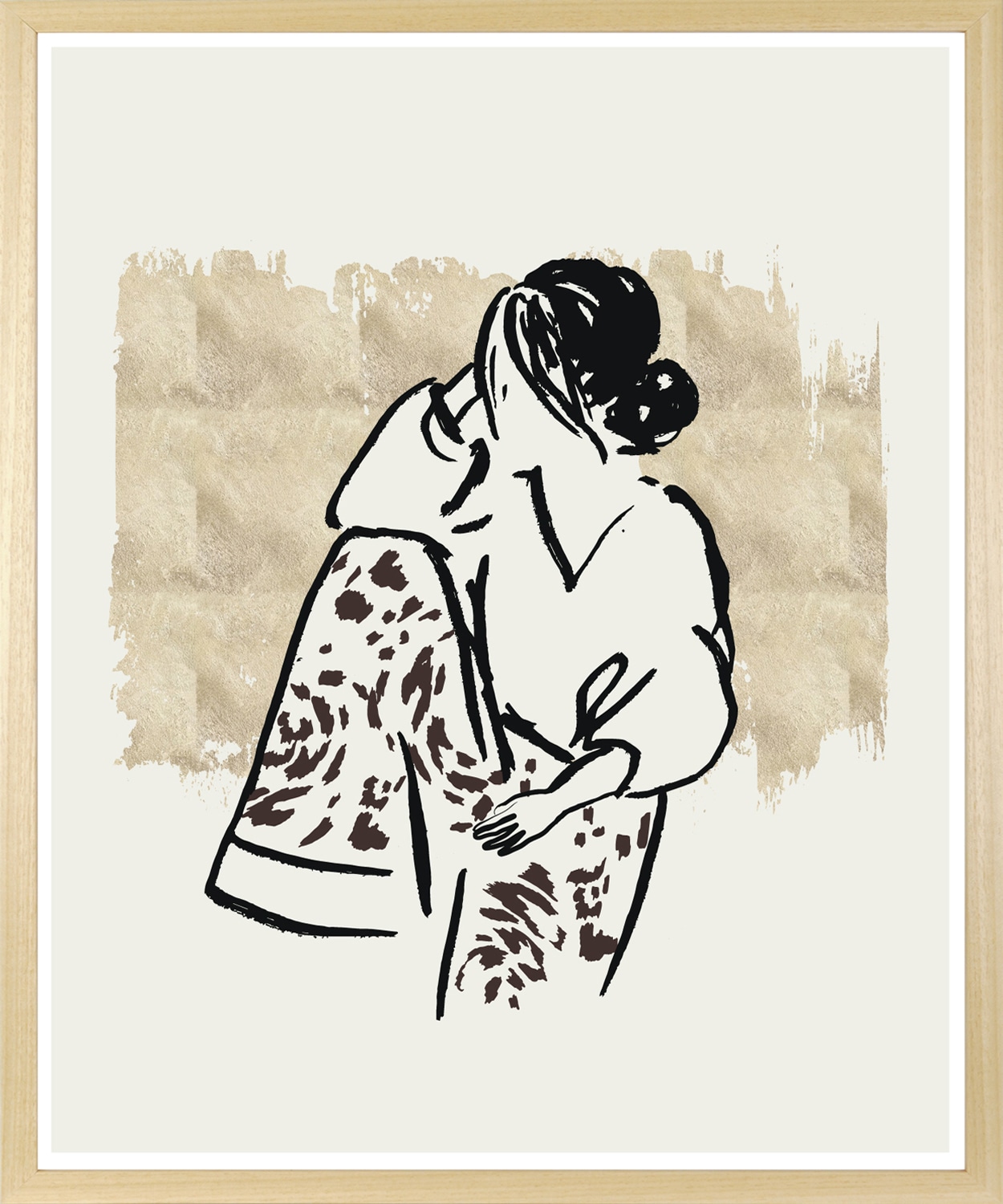 s.Oliver Bild mit Rahmen »Lazy Girl«, Modern-Abstrakt-Person-Personen-Mode-Modebilder-Menschen-Kunst-Frau-Bilder von Frauen, (1 St.), HD Premium Posterdruck mit Echtholzrahmen