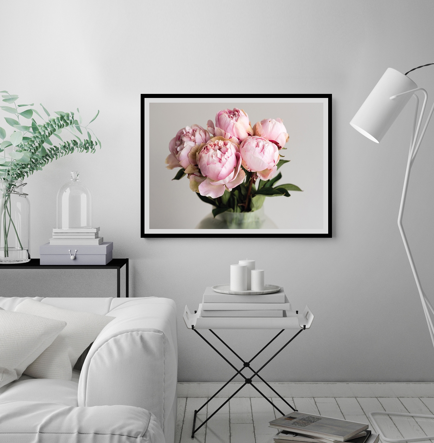 queence Bild "Gudrun" Blumen Blumenbilder Blätter Foto Kunst gerahmt, Rosen