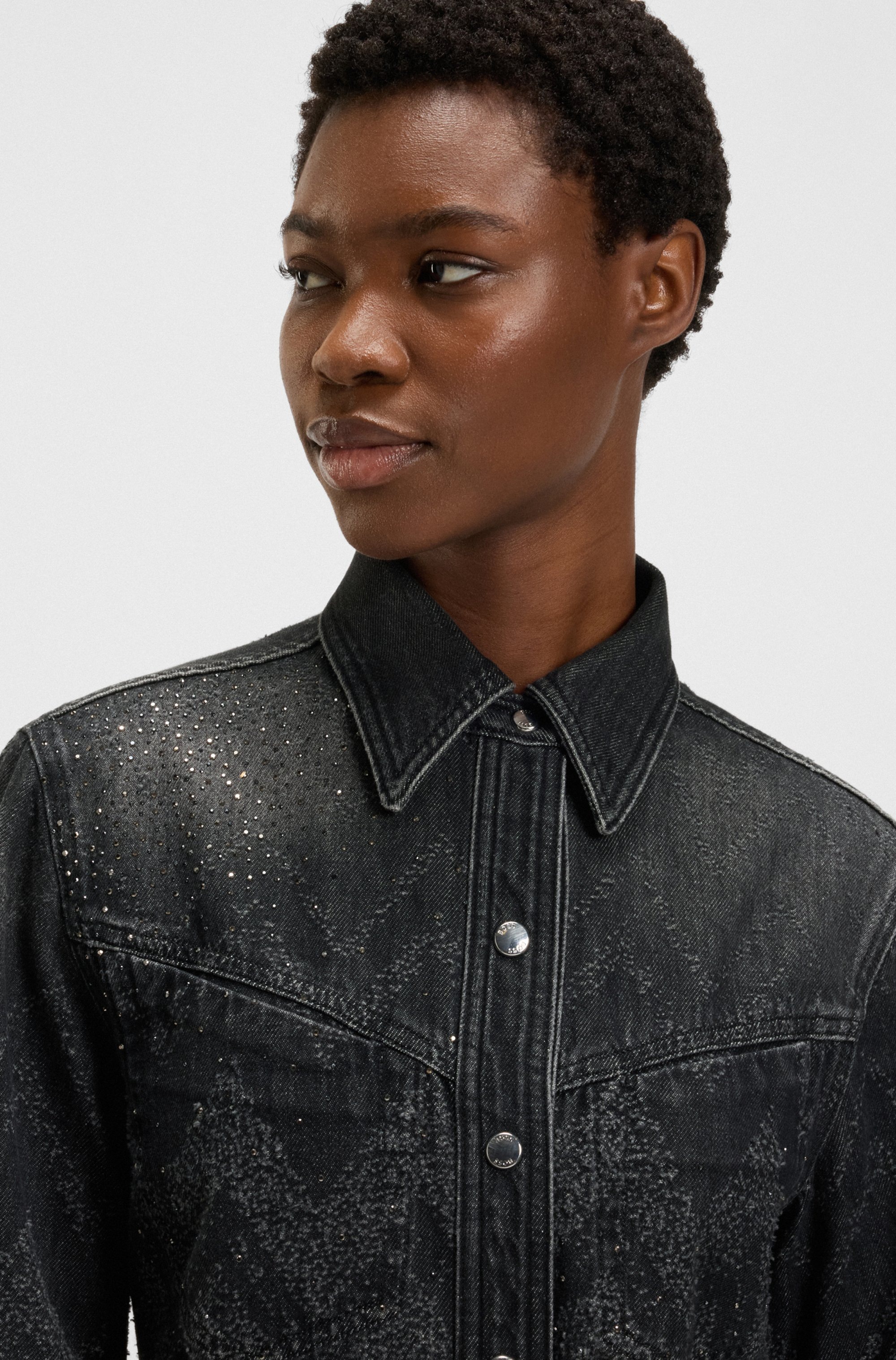 BOSS ORANGE Hemdbluse "SHIRT LS 1.0 Premium Damenmode", in verkürzter Länge günstig online kaufen