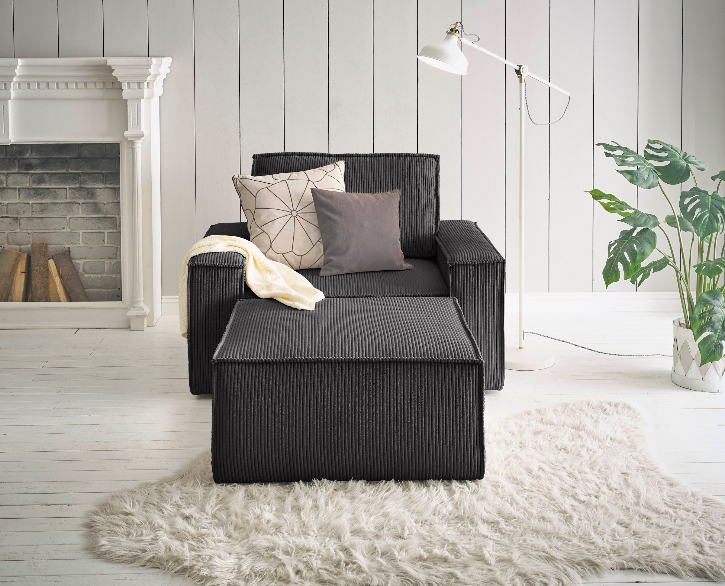 Home affaire Sessel »SHERWOOD« Loveseat und Hocker im Set, passend zur Polster-Serie SHERWOOD