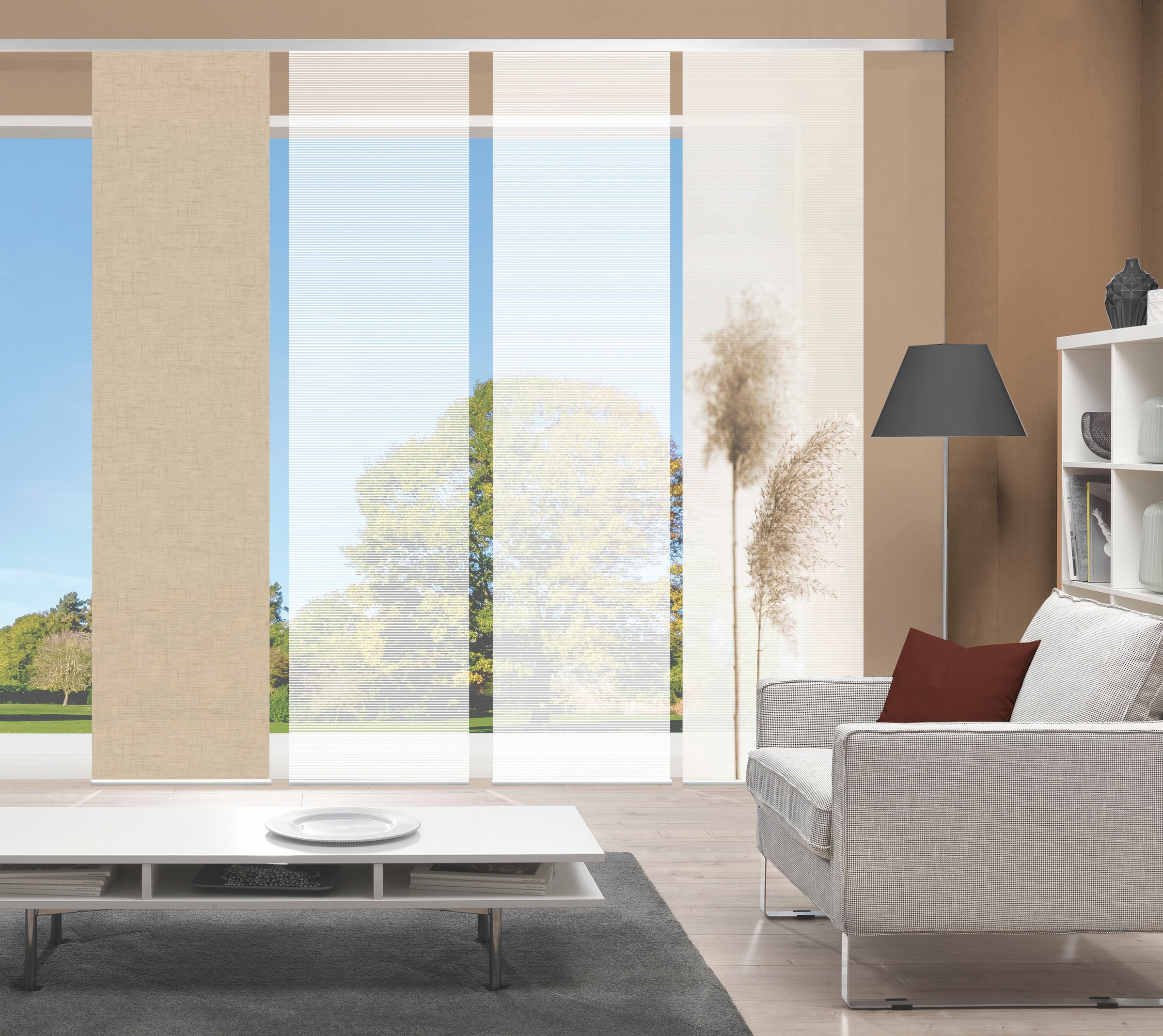 Vision S Schiebegardine "IRLOS 4er SET" Paneelwagen 4 Stk. tlg. Schiebevorh günstig online kaufen