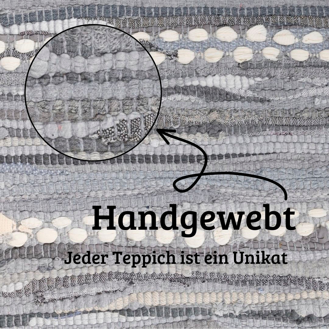 Home affaire Teppich »LeVivier«, rechteckig, Handweb Teppich, gestreift, 90% Baumwolle, handgewebt, mit Fransen